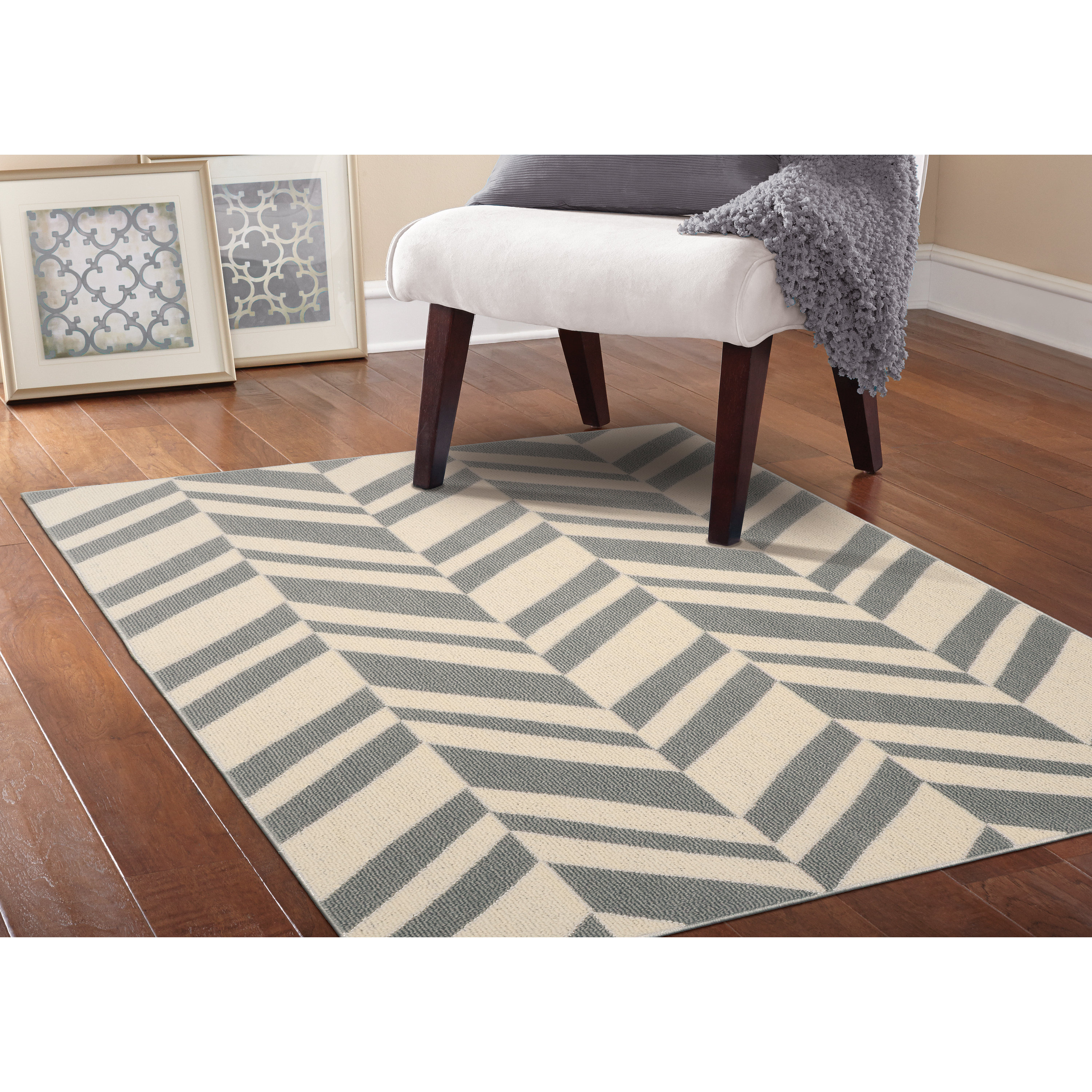 Garland Rug Chelsea Silver/Ivory Area Rug & Reviews Wayfair