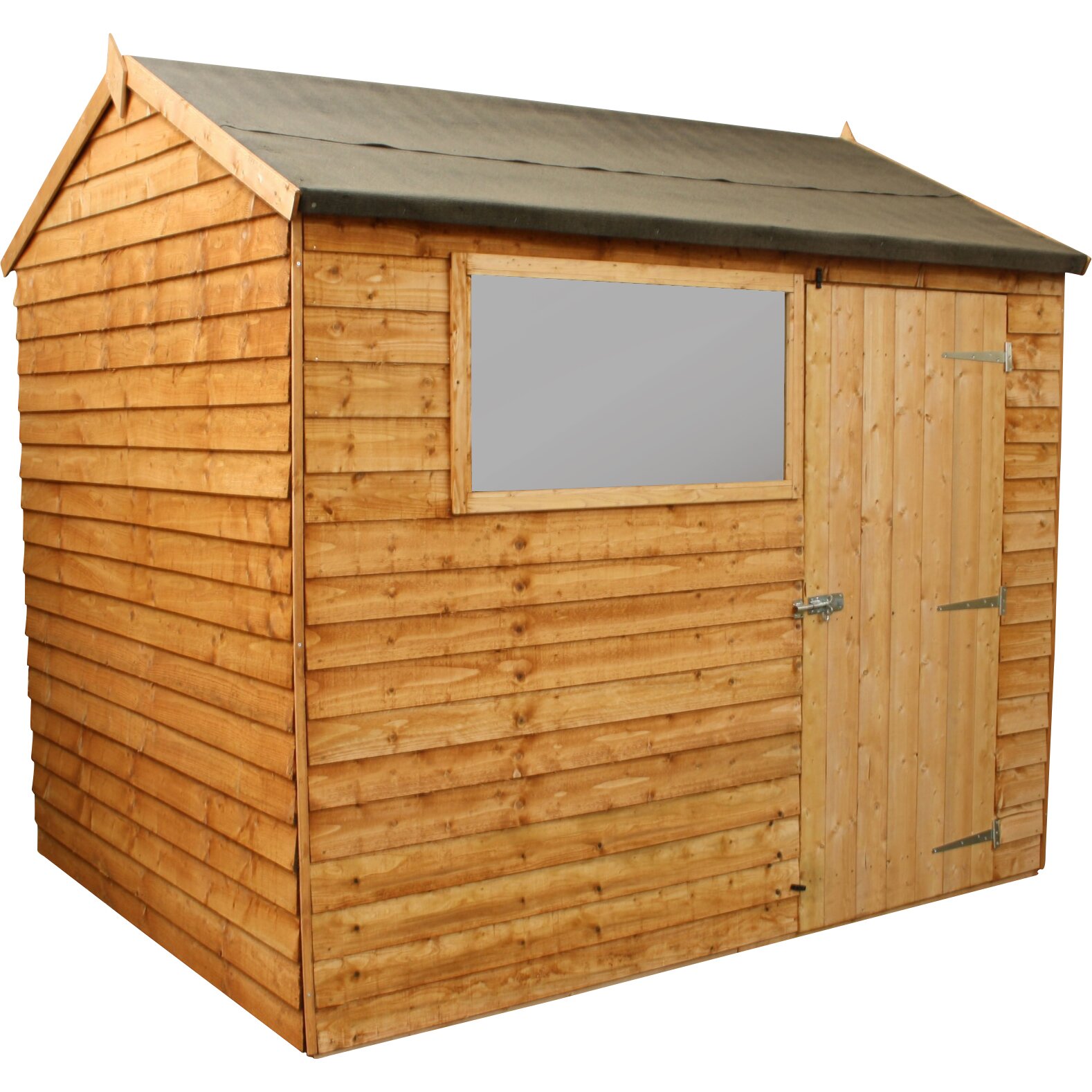 Mercia Garden Products 8 x 6 Wooden Overlap Reverse Apex Storage Shed 