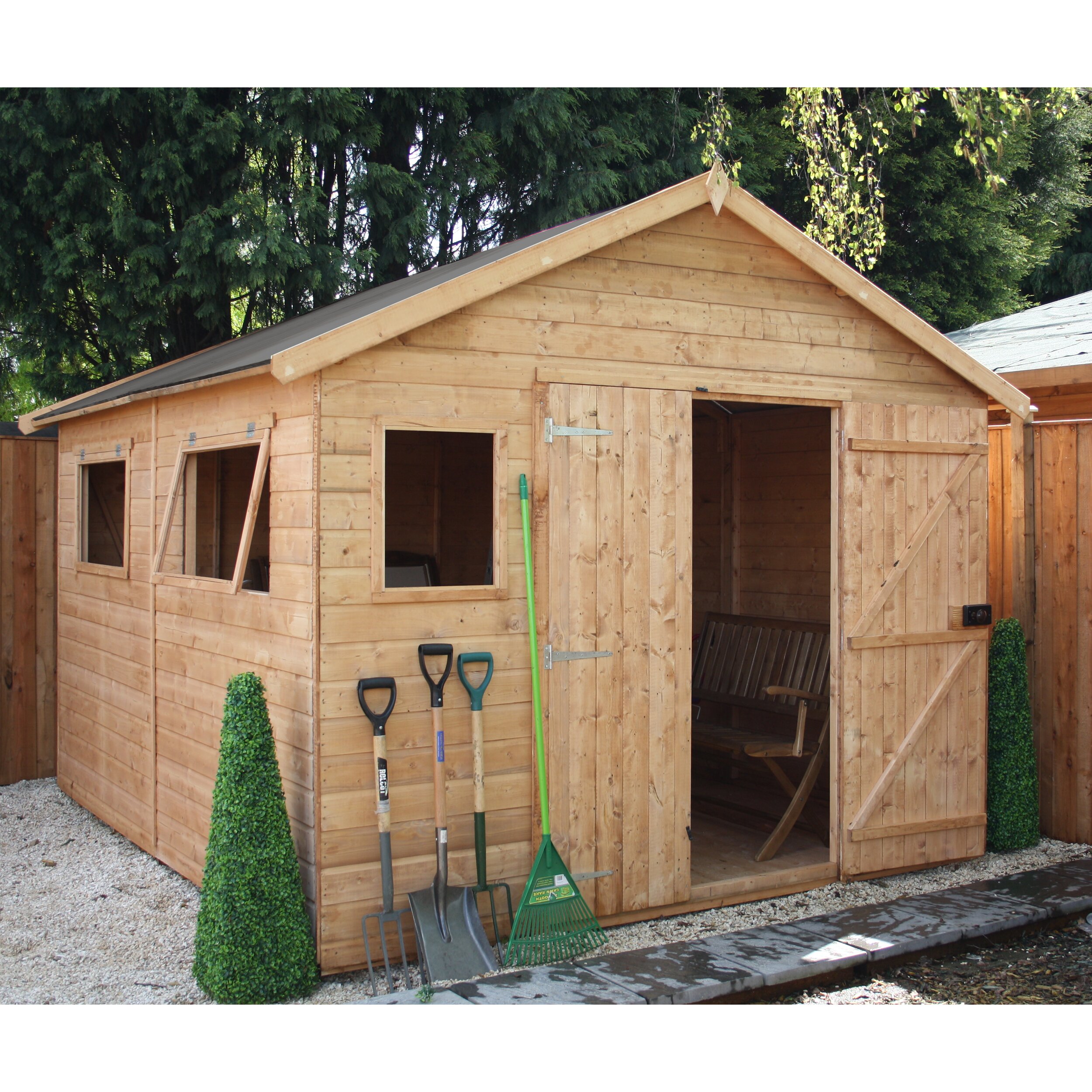 Mercia Garden Products 10 x 10 Wooden Shiplap Storage Shed ...