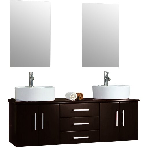 Cambridge Plumbing Hematite 59" Double Bathroom Vanity Set ...