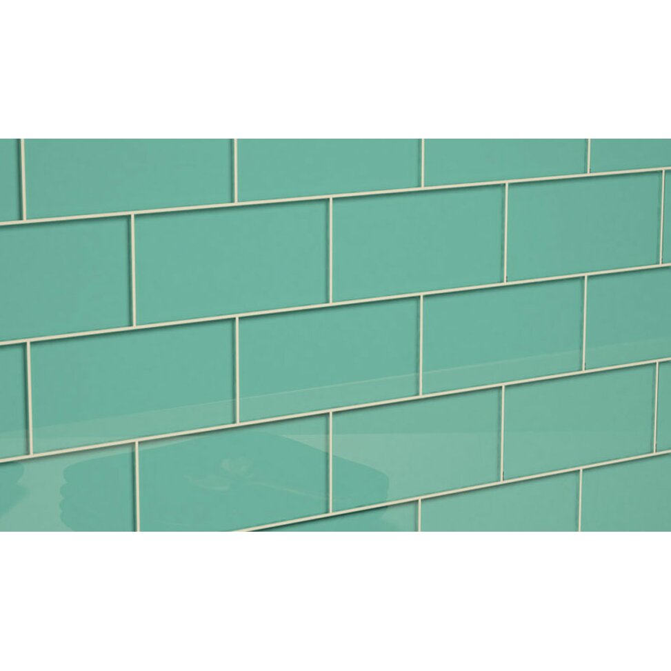 Giorbello 3 X 6 Glass Subway Tile In Teal And Reviews Wayfair