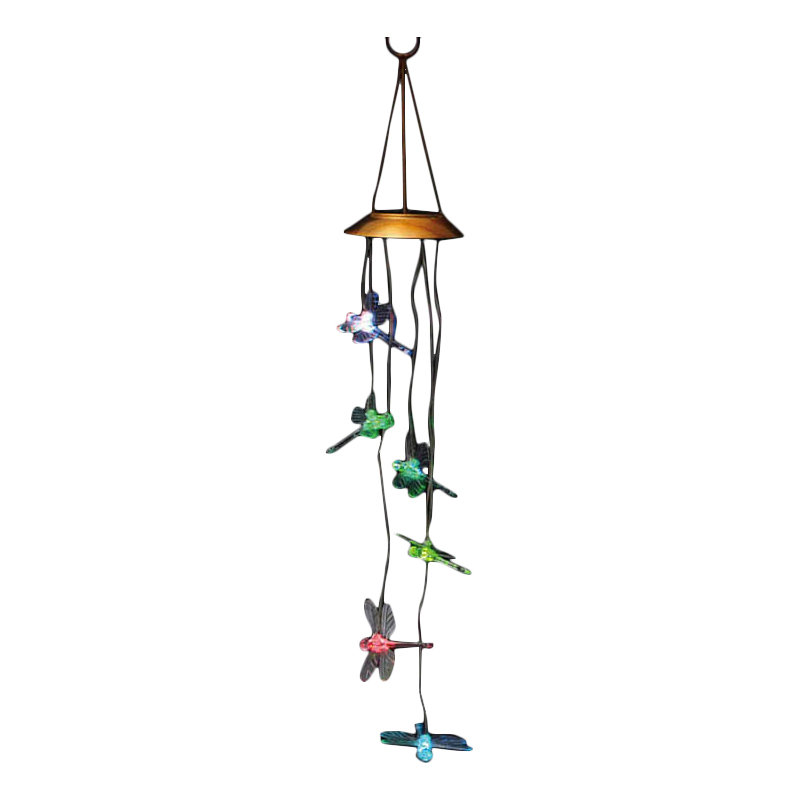 Evergreen Flag Garden Dragonfly Solar Mobile Wind Chime Evergreen Flag Garden Dragonfly Solar Mobile Wind Chime