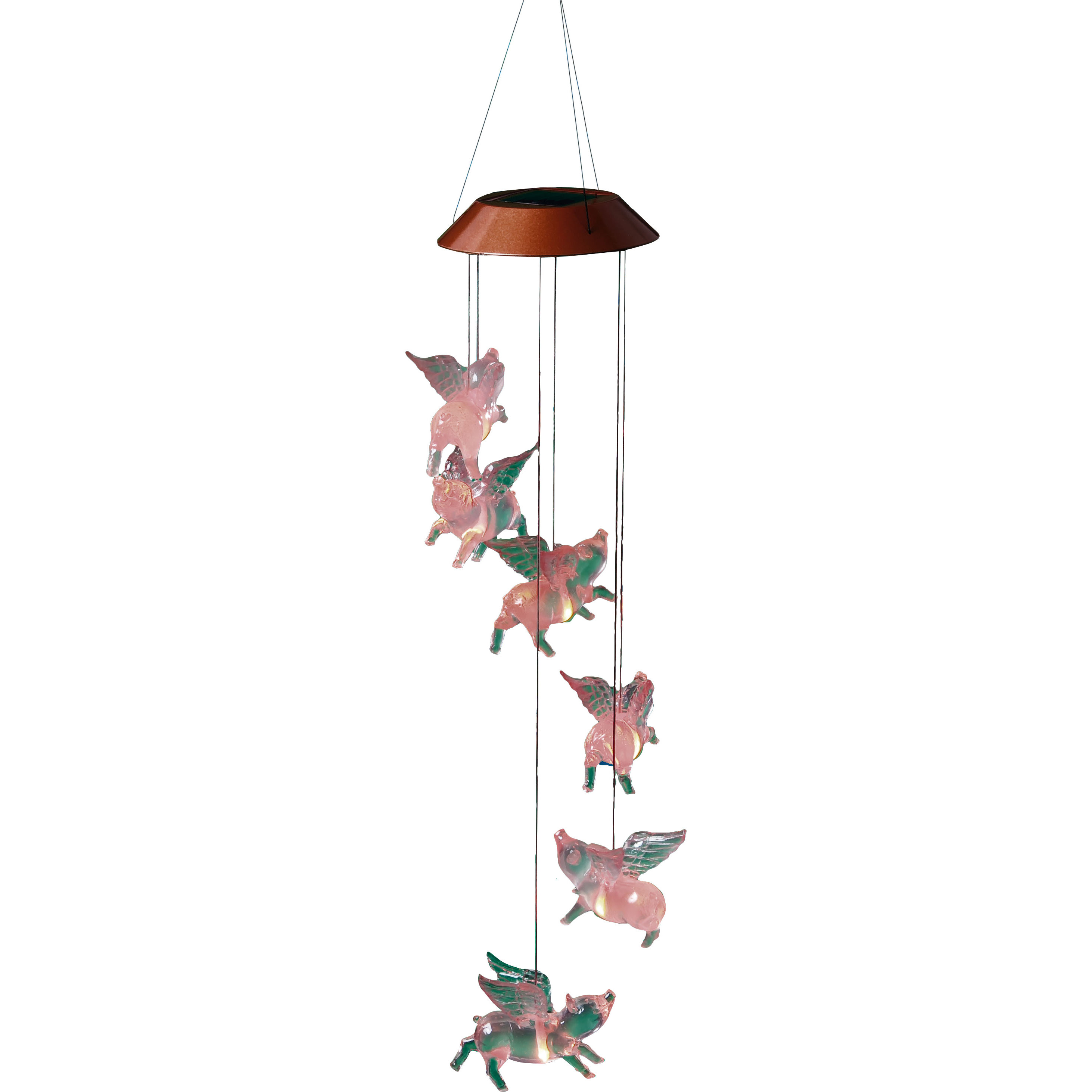 Evergreen Flag Garden When Pigs Fly Solar Mobile Wind Chime Evergreen Flag Garden When Pigs Fly Solar Mobile Wind Chime