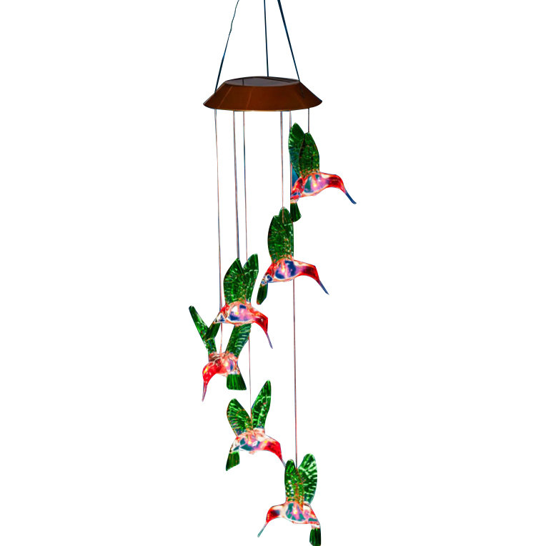 Evergreen Flag Garden Hummingbird Painted Solar Mobile Wind Evergreen Flag Garden Hummingbird Painted Solar Mobile Wind Chime