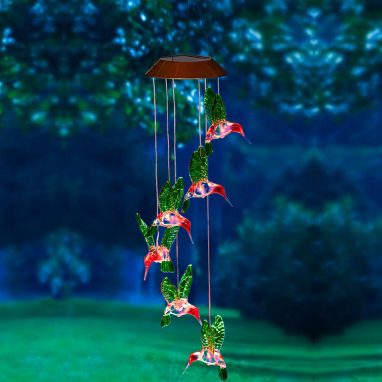 Modern Contemporary Wind Chimes Bells You Ll Love Wayfair Hummingbird Painted Solar Mobile Wind Chime