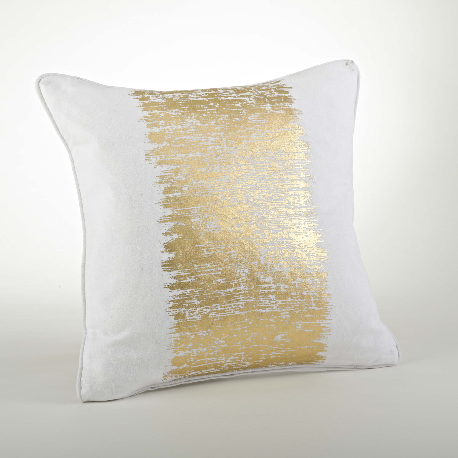 Saro Agatha Metallic Banded Cotton Throw Pillow & Reviews Wayfair