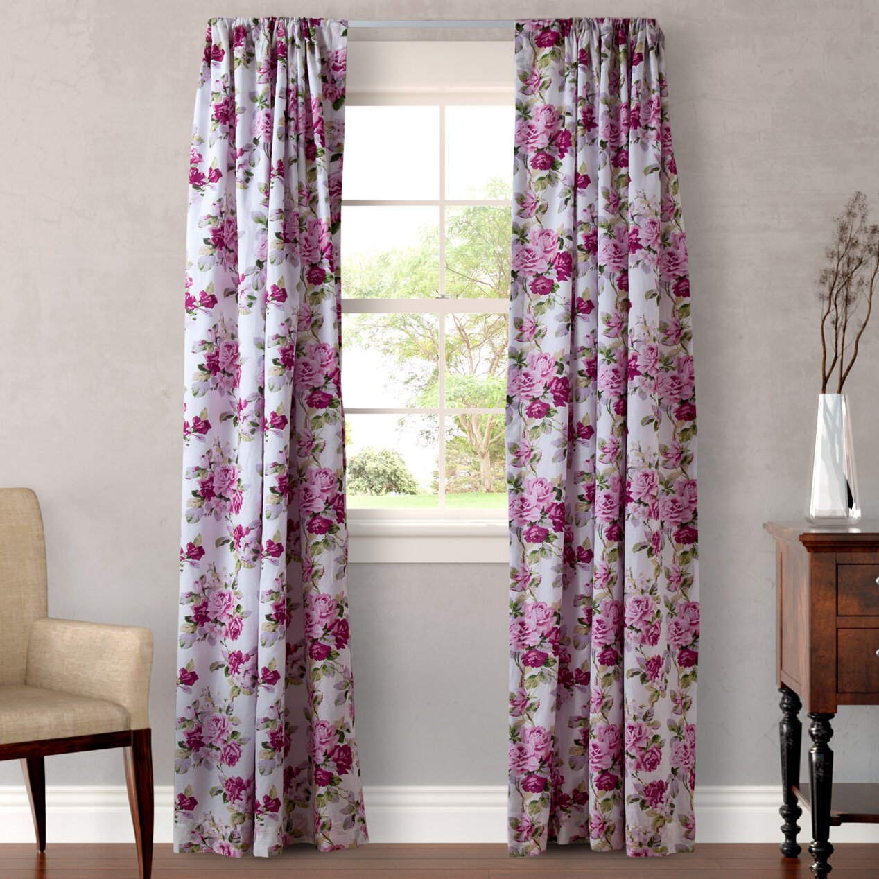 Laura Ashley Home Lidia Curtain Panels & Reviews | Wayfair  Laura Ashley Home Lidia Curtain Panels