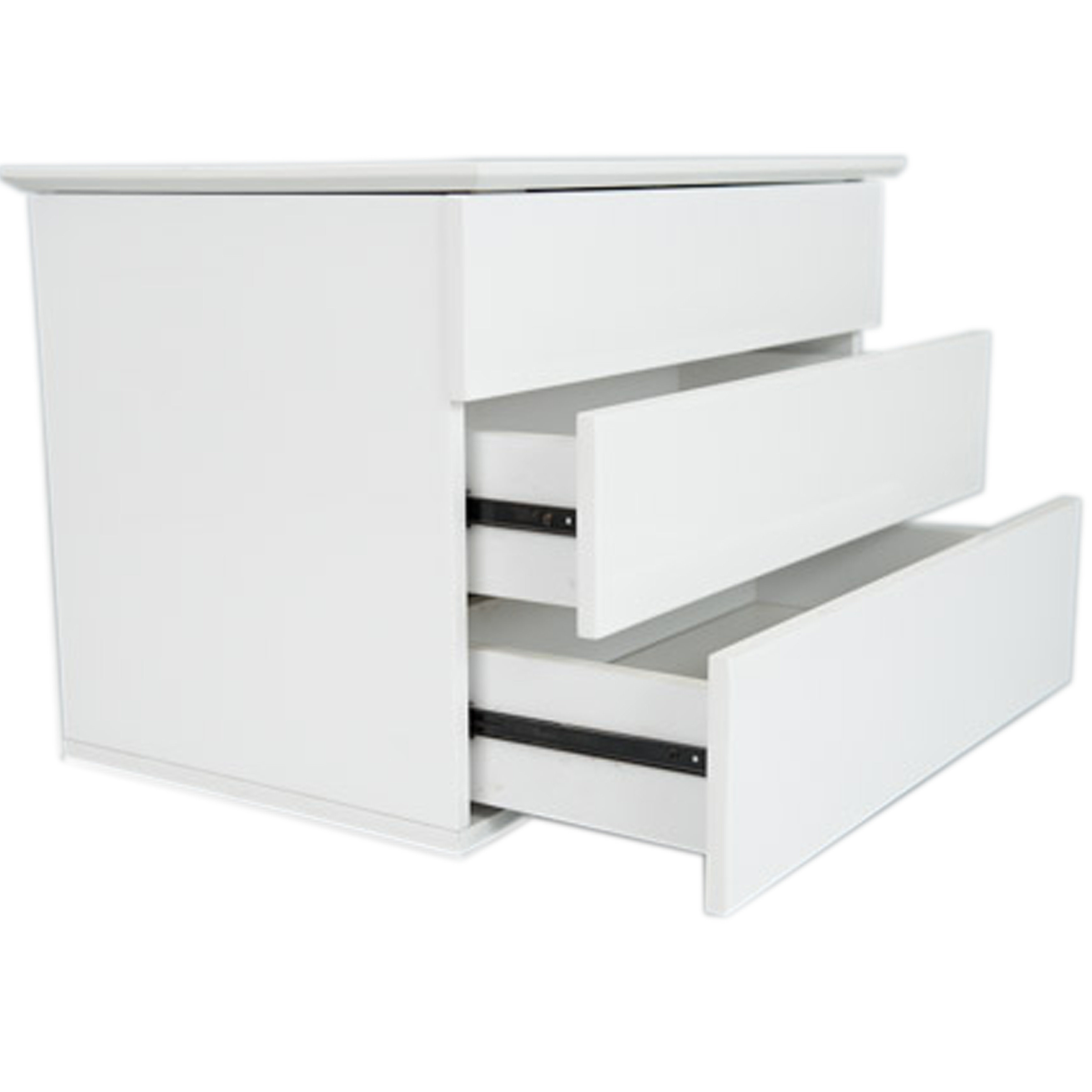 Matrix Kompany White Lacquer LiftTop Nightstand Side Table & Reviews