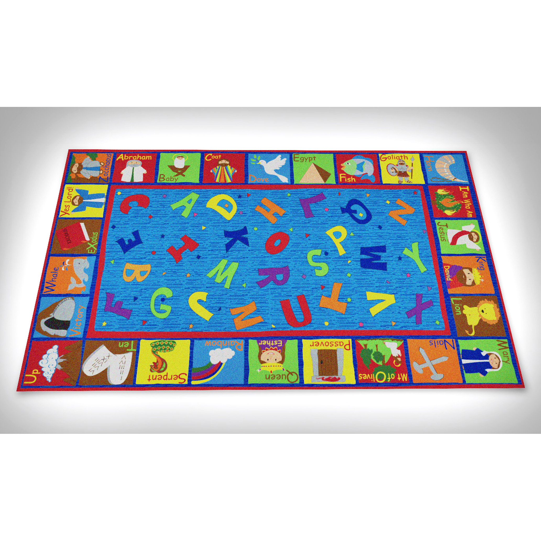 Kid Carpet Bible Sunday School with ABCs Blue Area Rug & Reviews Wayfair