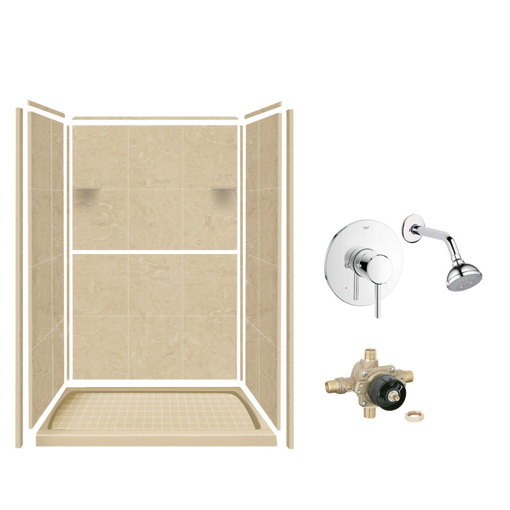 Samson Solid Surface Three Panel Shower Wall Kit Wayfair.ca