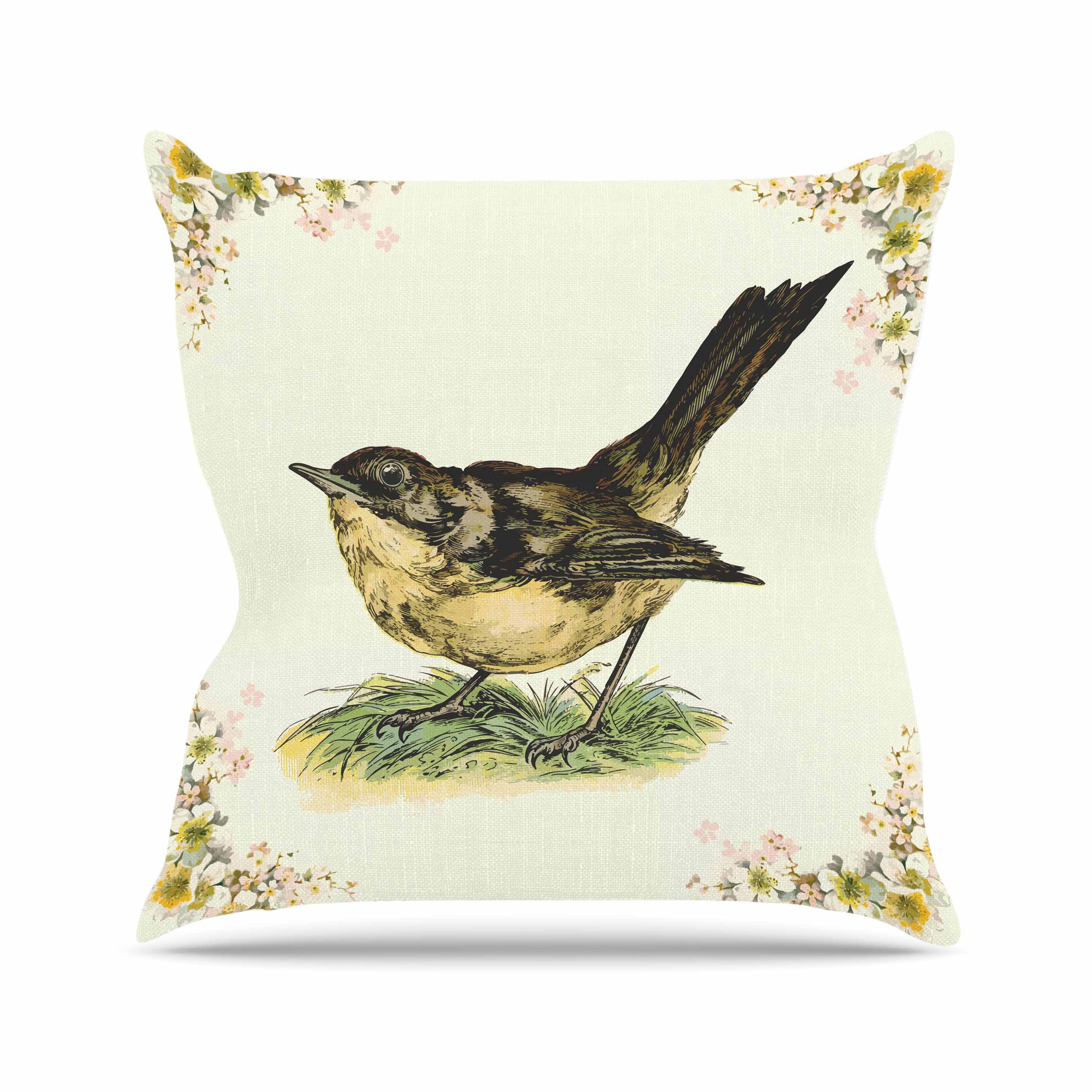KESS InHouse Vintage Bird Throw Pillow & Reviews Wayfair