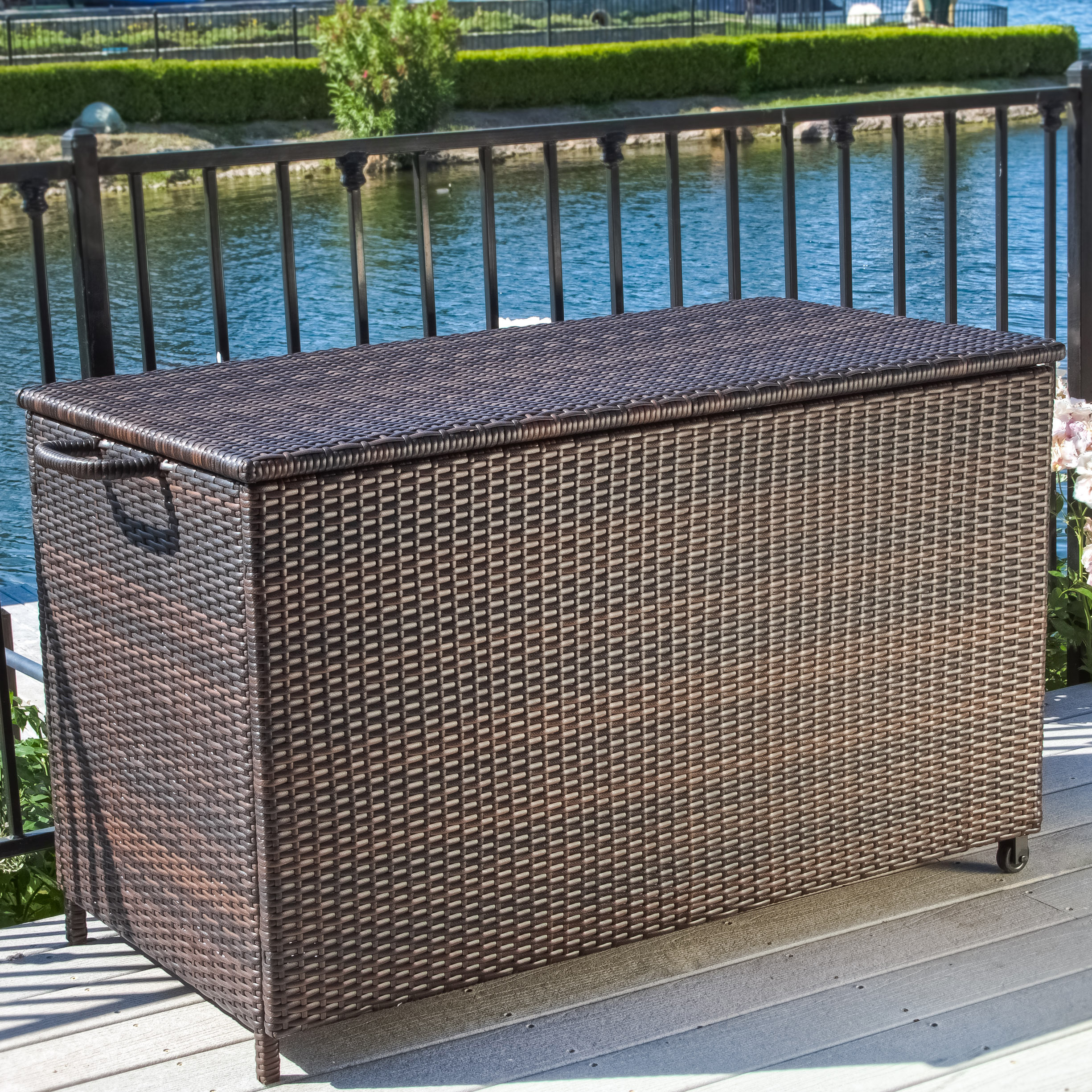 Home Loft Concepts Hampton 150 Gallon Wicker Deck Box & Reviews Wayfair
