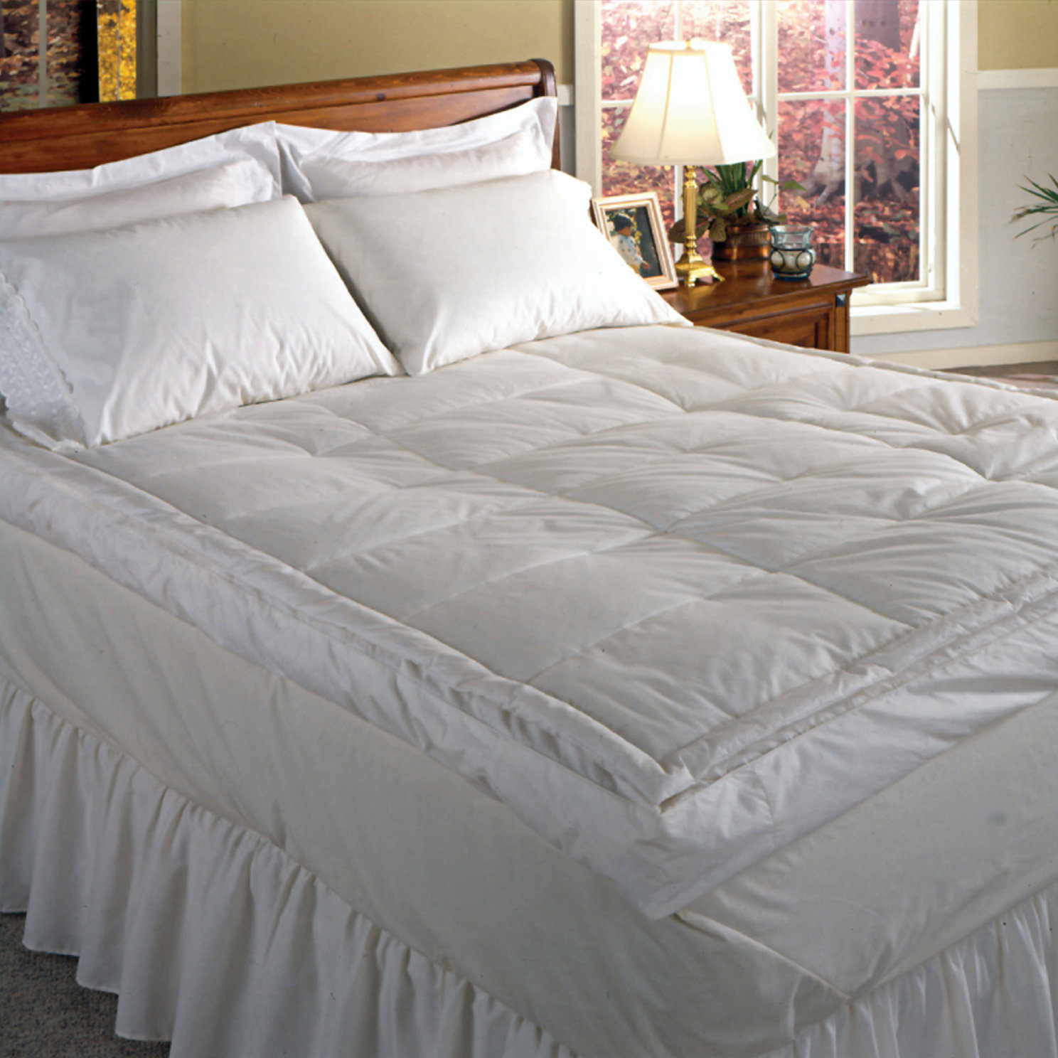 Bed Topper Cover Pillowtop Featherbed Allergycare Organic Cotton