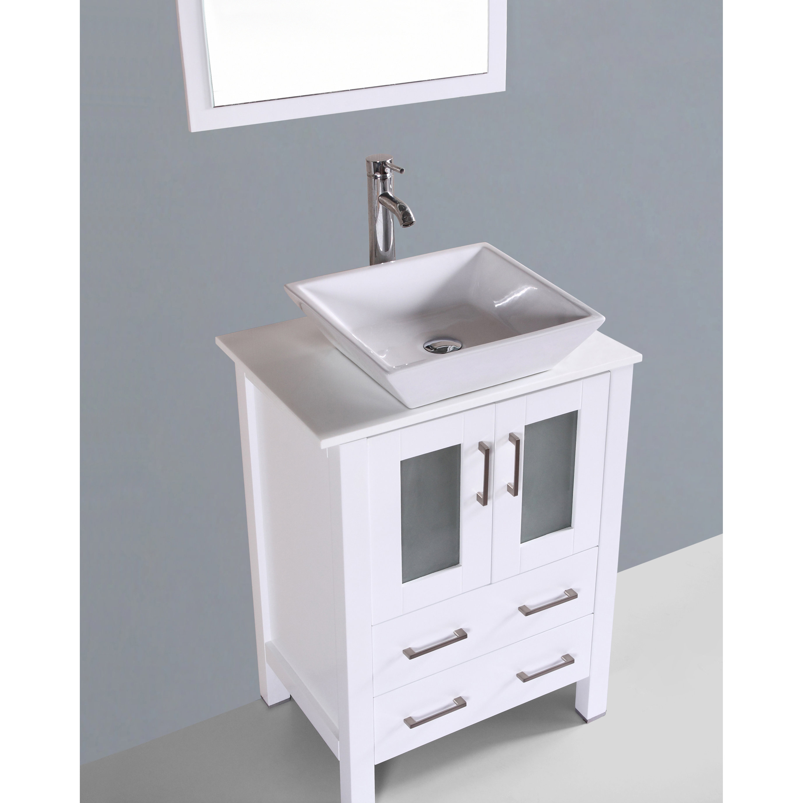Bosconi Contemporary 24" Single Bathroom Vanity Set with Mirror & Reviews Wayfair