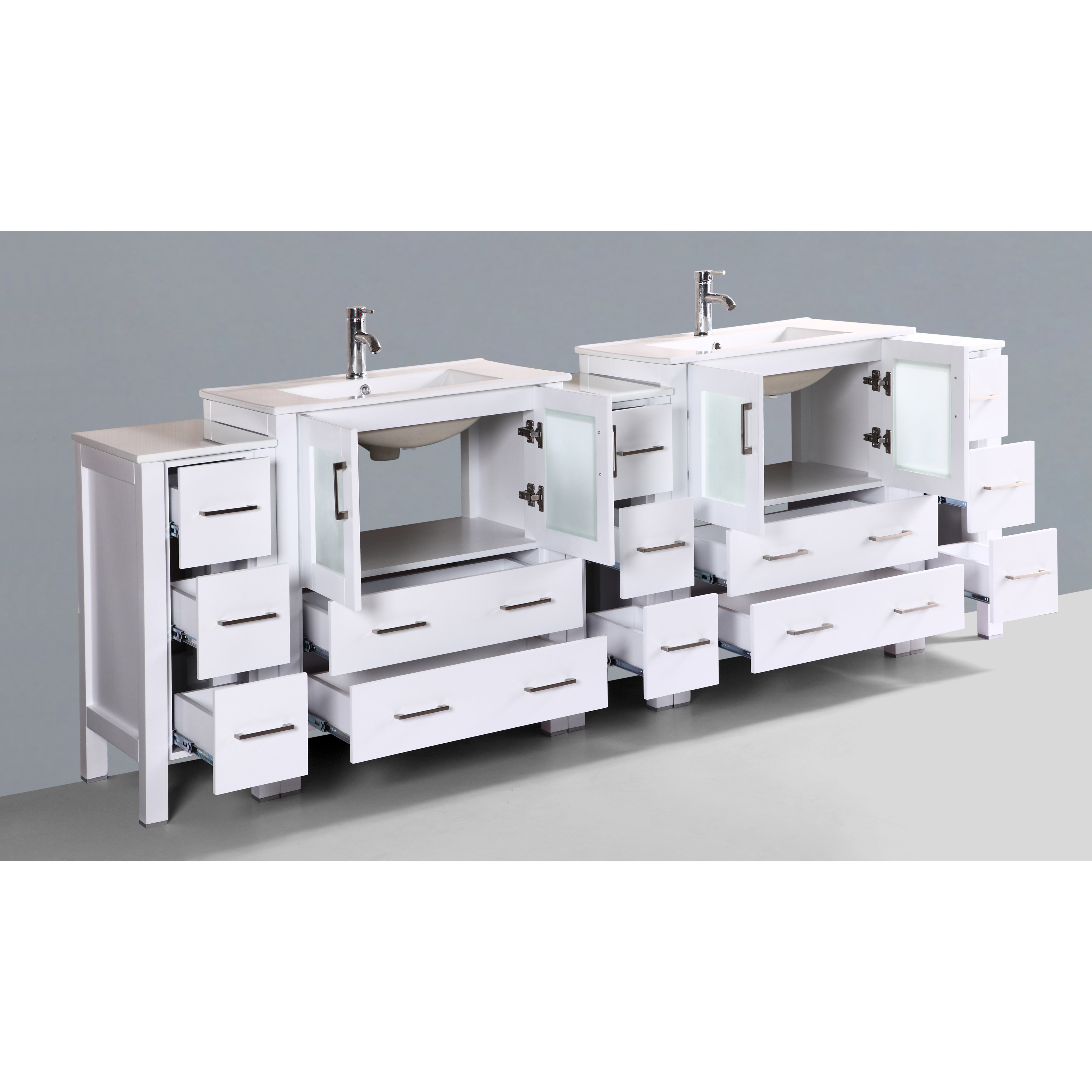 Bosconi Contemporary 96 Double Bathroom Vanity Set With Mirror Bosconi Contemporary 96 Quot Double Bathroom Vanity Set With Mirror