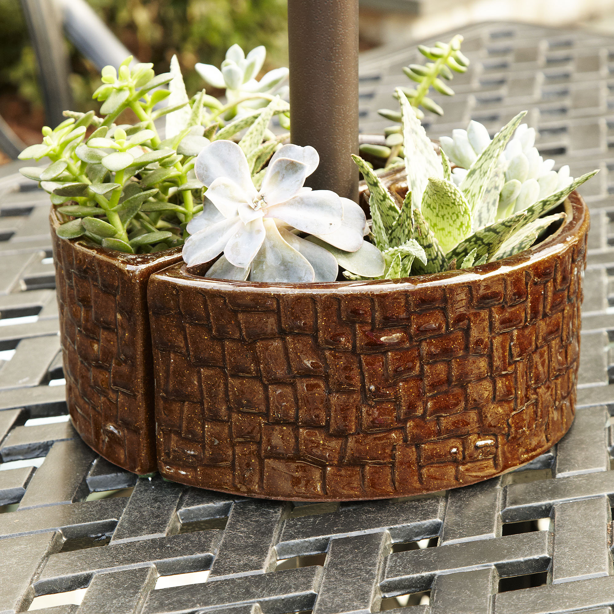 Birch Lane Stone Umbrella Planter, Brown & Reviews Birch Lane