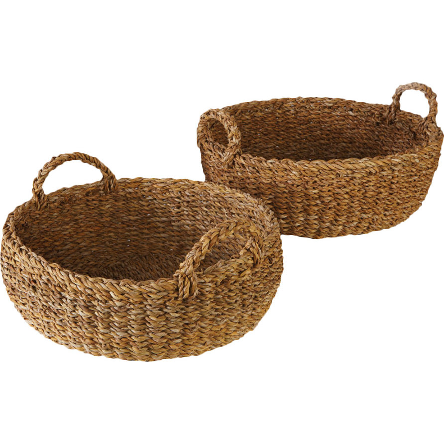 Birch Lane Seagrass Shallow Baskets with Handles & Reviews Wayfair