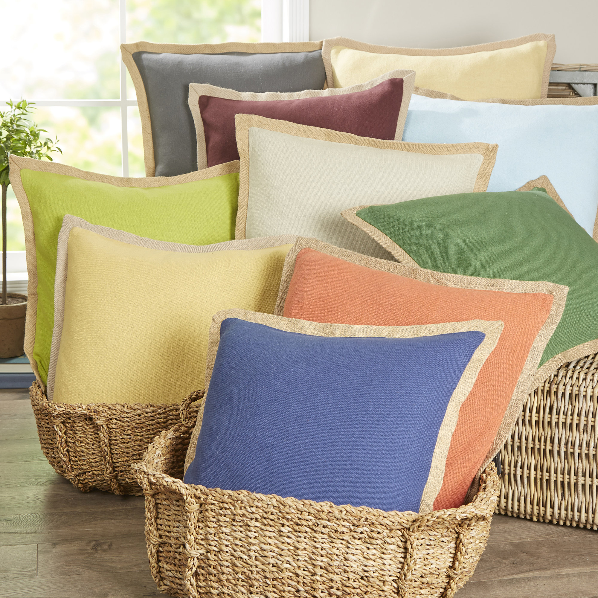 Birch Lane Shayna Jute Trim Pillow Cover & Reviews Birch Lane