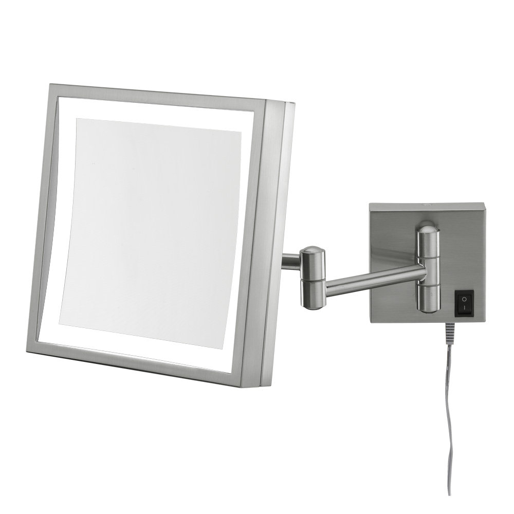 Kimball & Young Single Sided Square 3x Magnification LED Wall Mirror