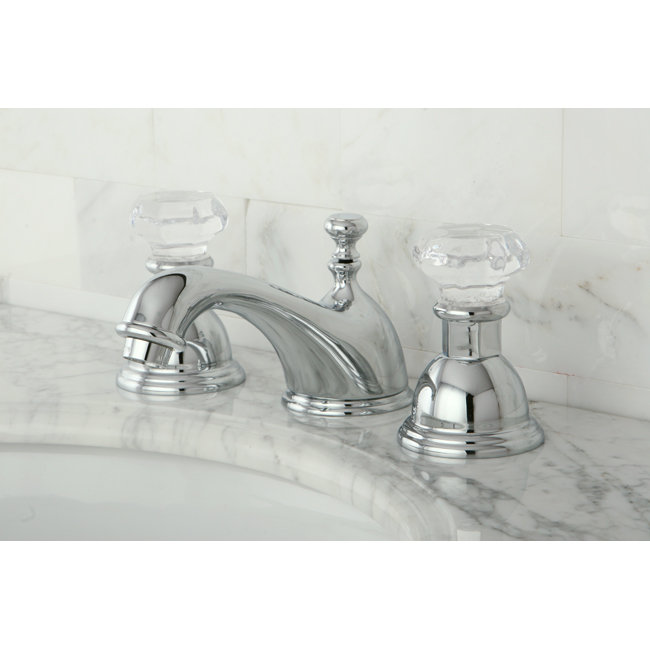 Kingston Brass Celebrity Double Crystal Handle Kingston Brass Celebrity Double Crystal Handle Widespread Bathroom Faucet With Pop Up Drain