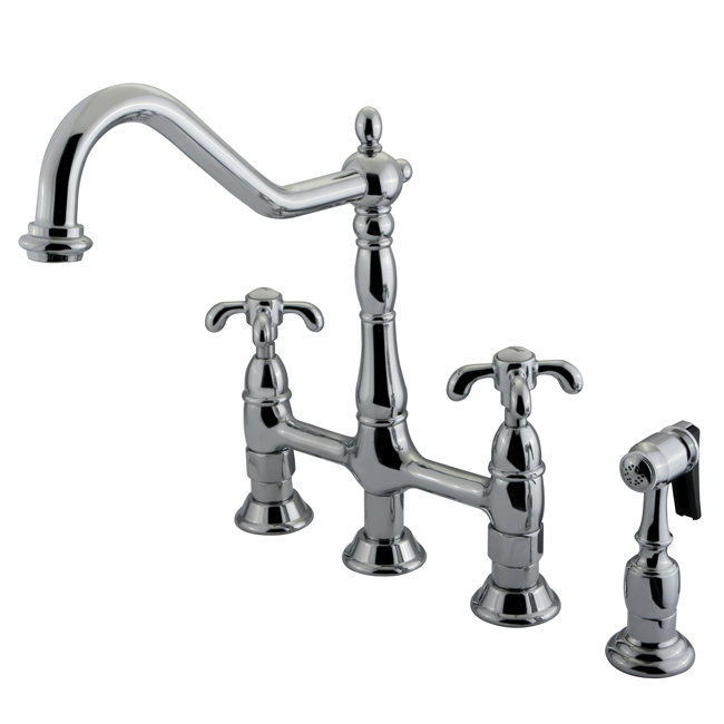 Kingston Brass French Country Double Handle Widespread Kitchen Faucet