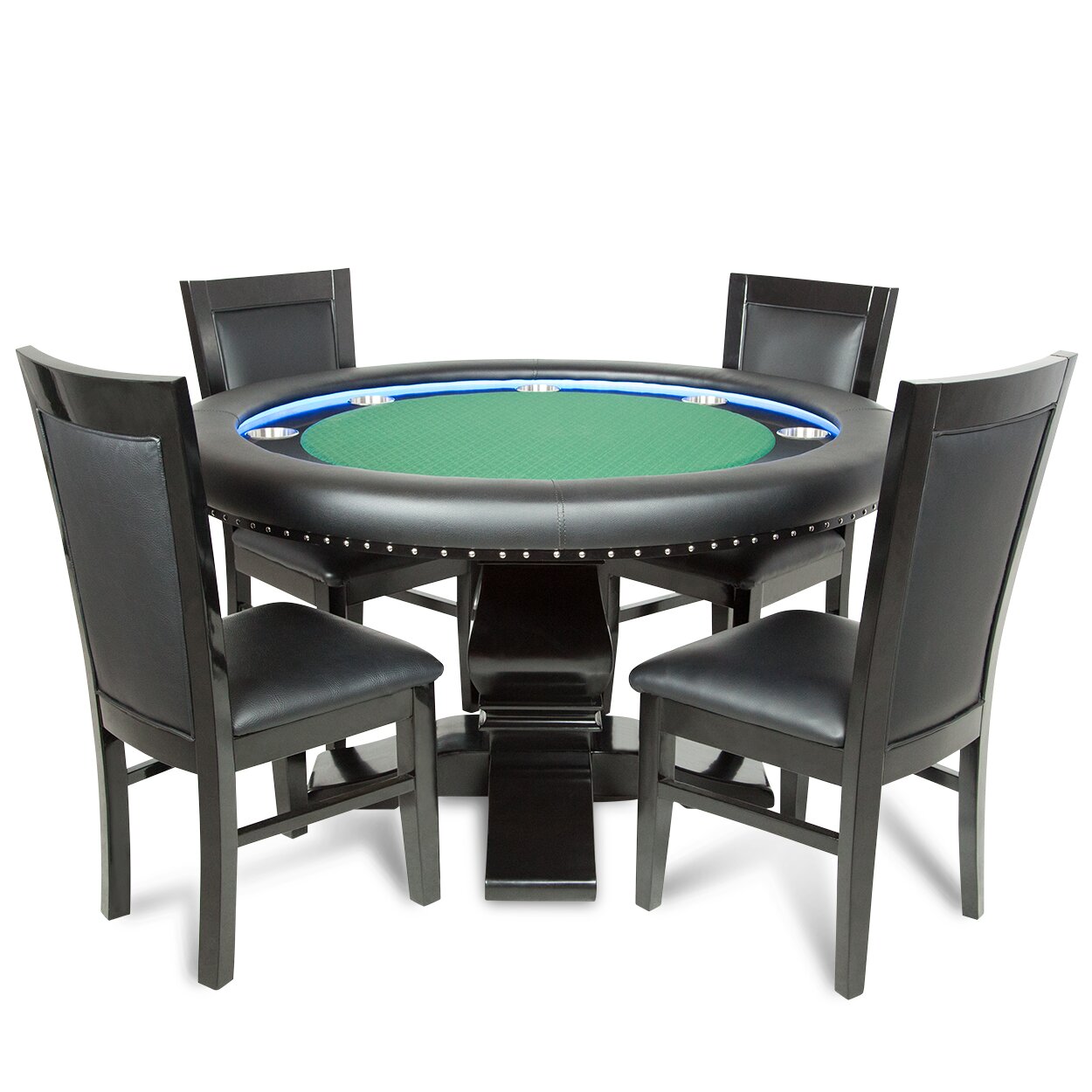 BBO Poker Green Suited Speed Cloth Ginza LED Poker & Dining Table With ...