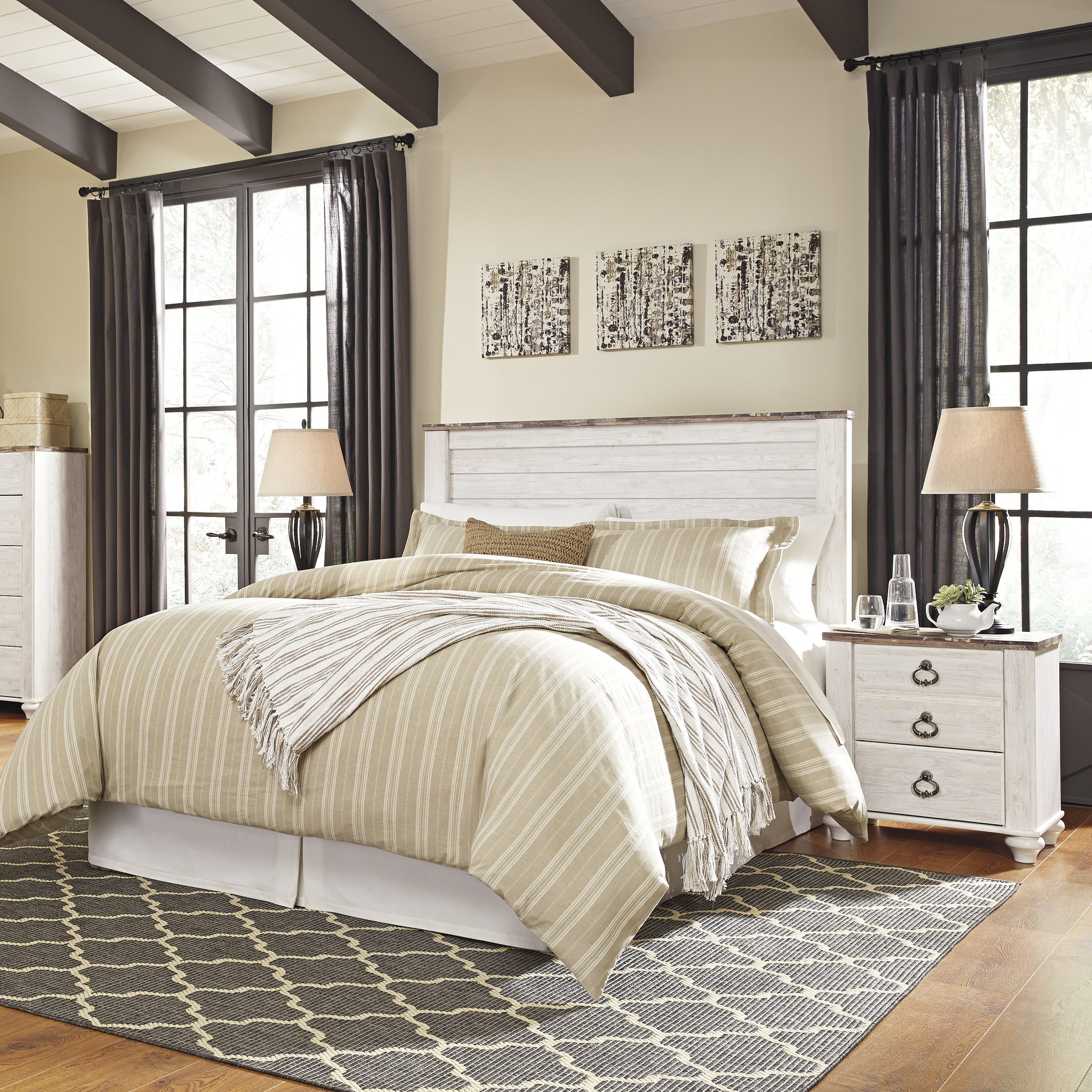 Signature Design by Ashley Willowton 3 Drawer Nightstand & Reviews