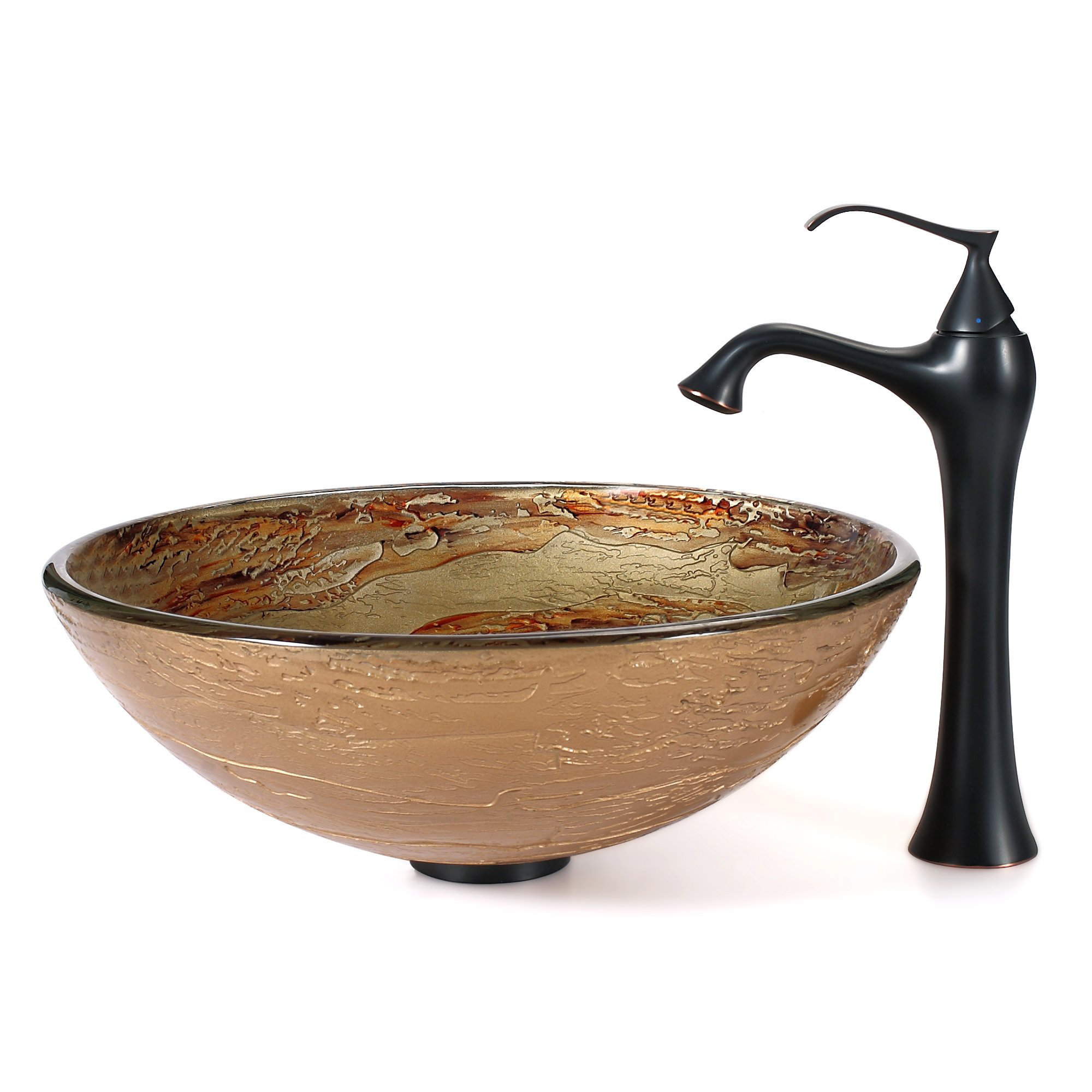 Kraus Ares Glass Vessel Sink and Ventus Faucet Wayfair