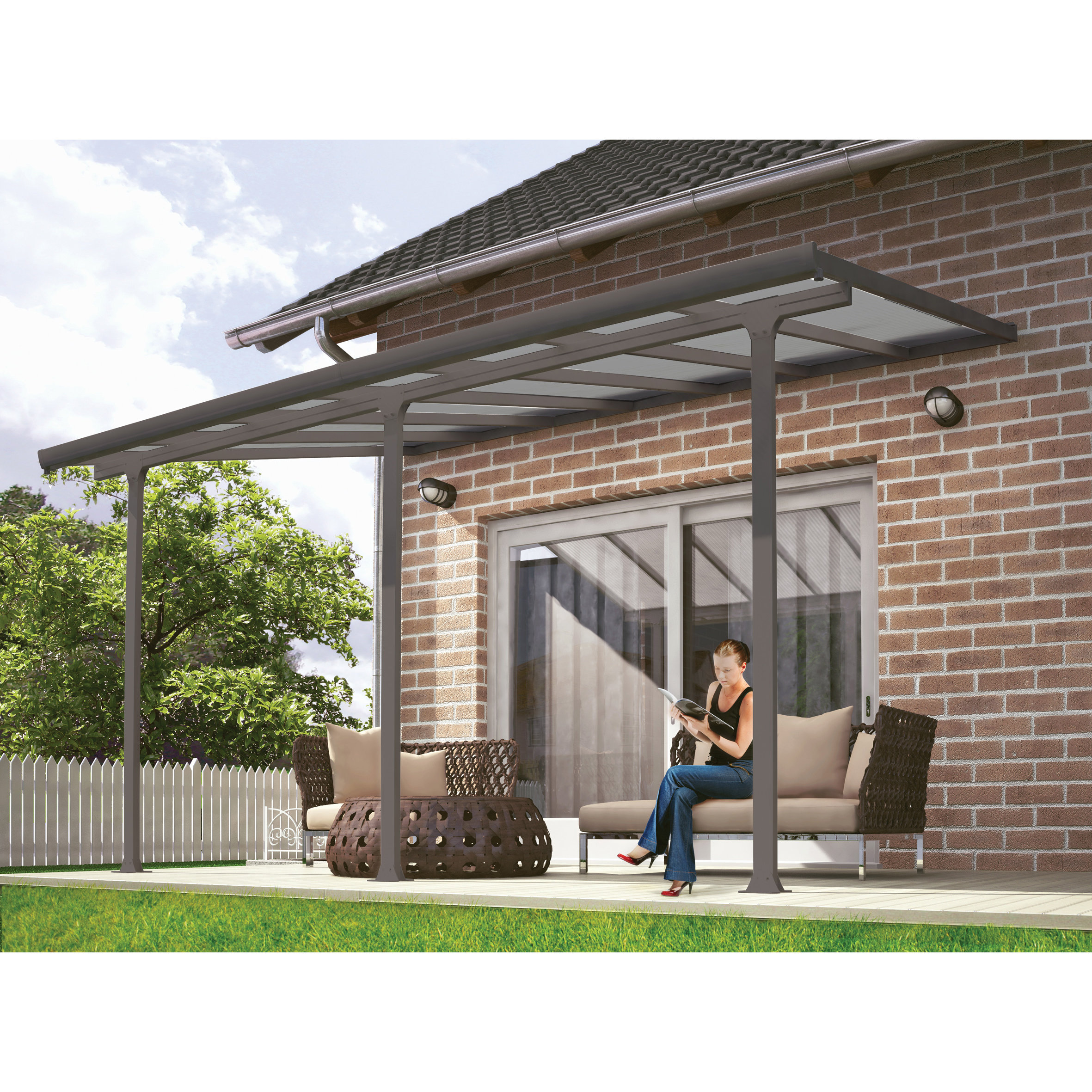 Palram Feria 10 Ft H X 14 W D Patio Cover Awning Palram Feria Trade 10 Ft H X 14 W