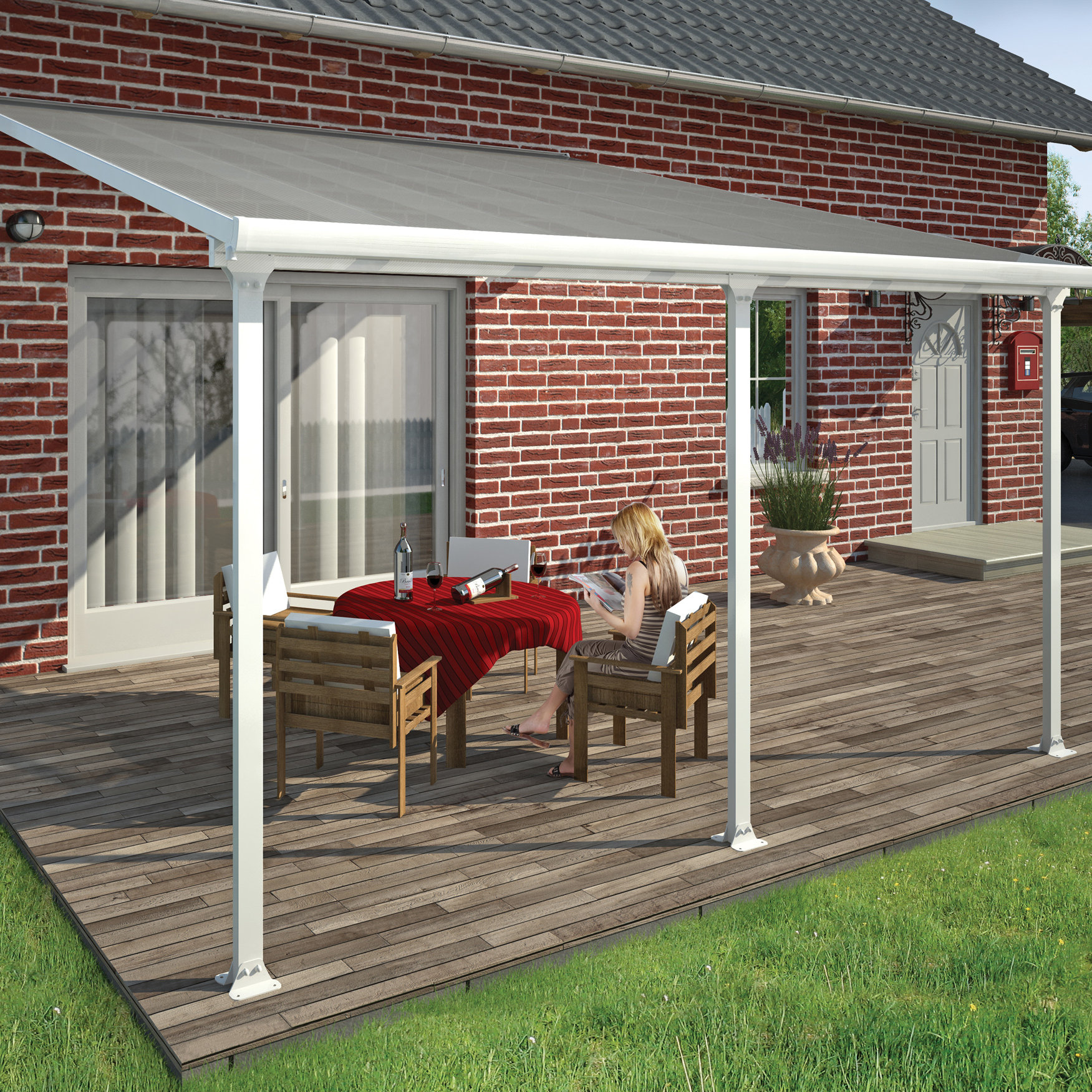 Palram Feria 10 Ft H X 14 W 13 D Patio Cover Awning Palram Feria Trade 10 Ft H X 14 W 13