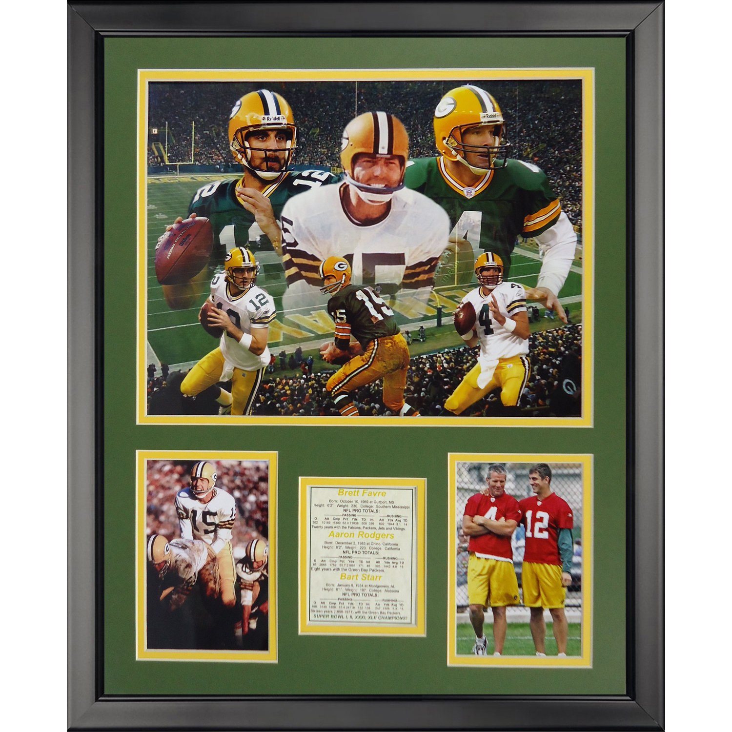 Legends Never Die NFL Green Bay Packers Packer Quarterbacks Framed