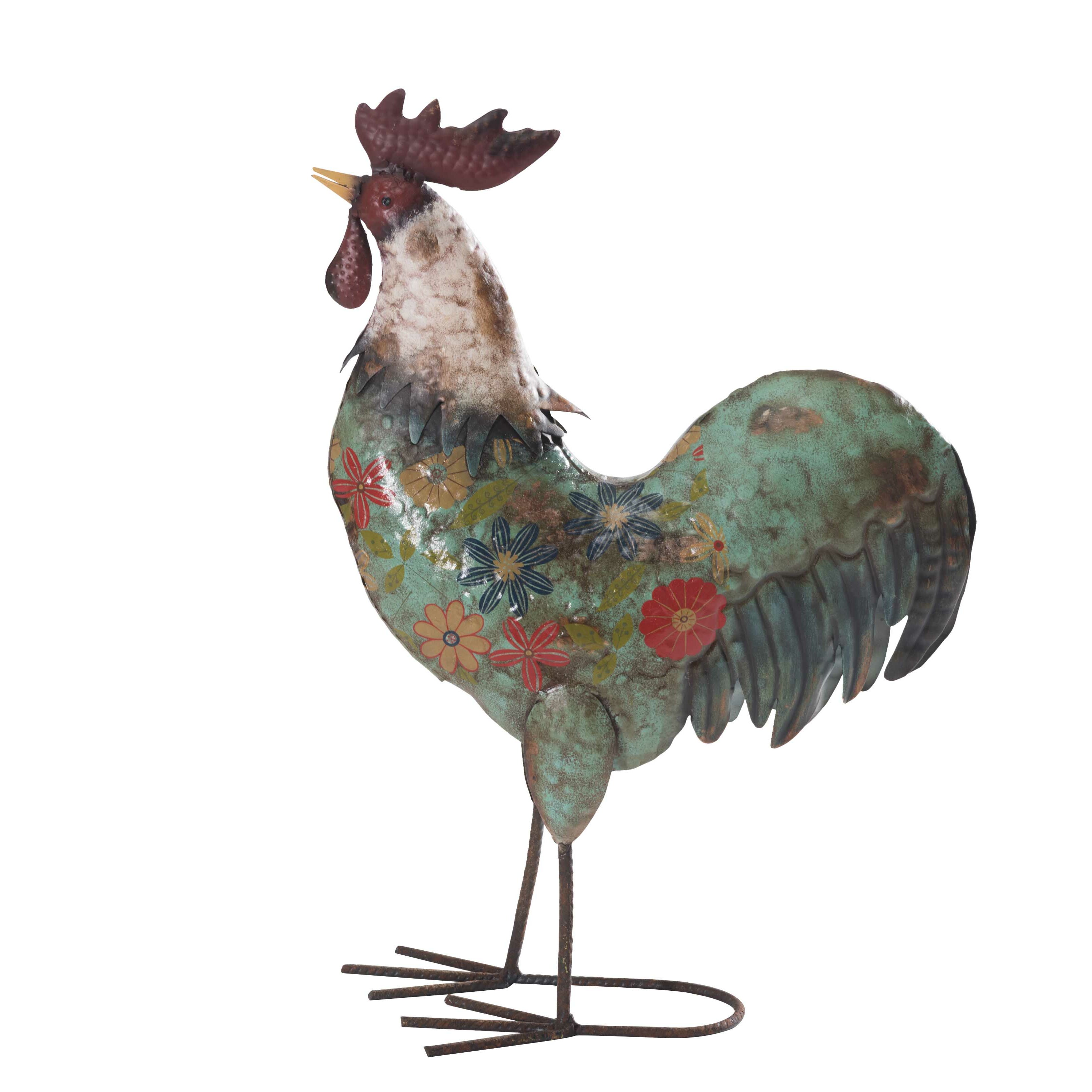 yard rooster statue