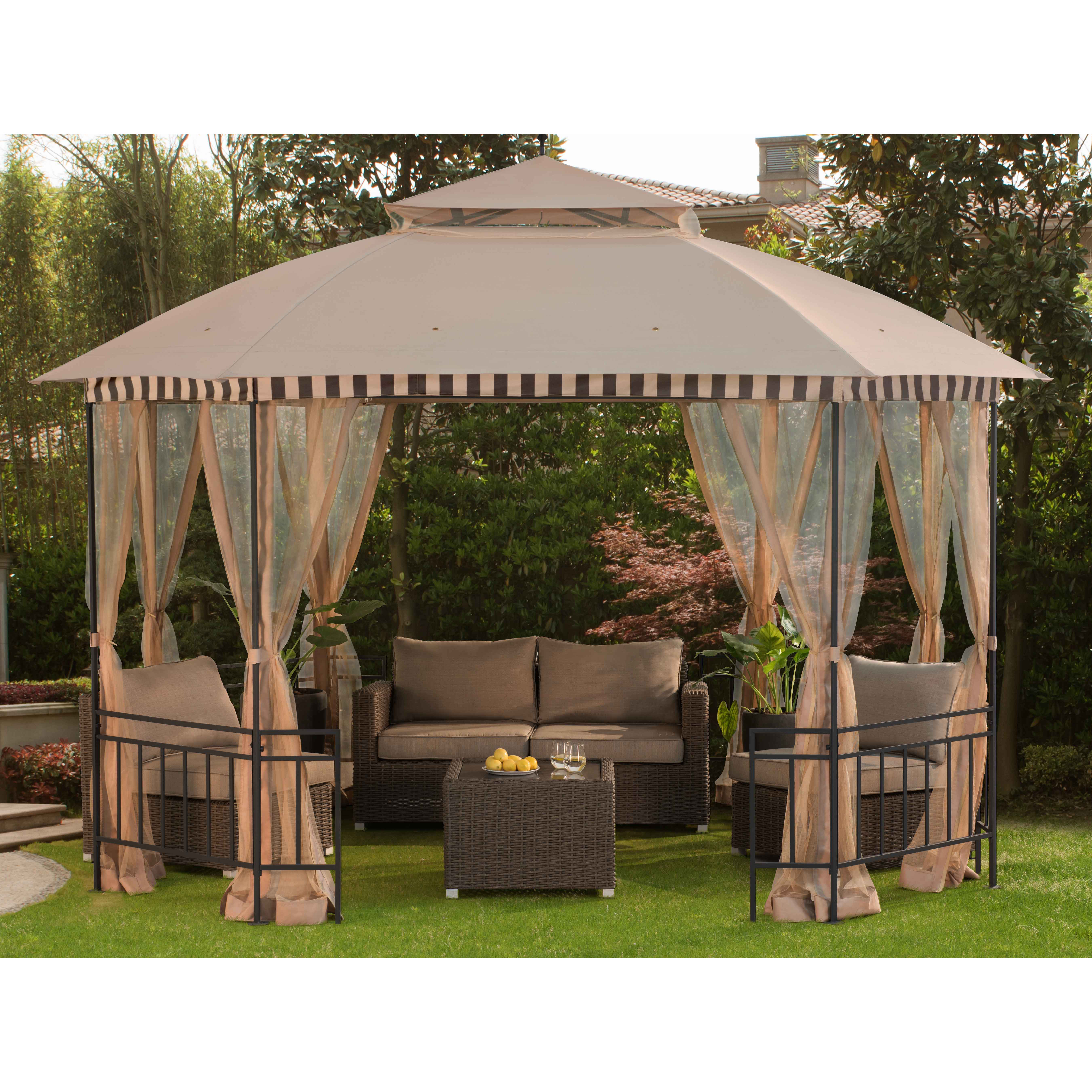 Sunjoy Meijer 10 Ft. W x 12 Ft. D Metal Permanent Gazebo & Reviews Wayfair