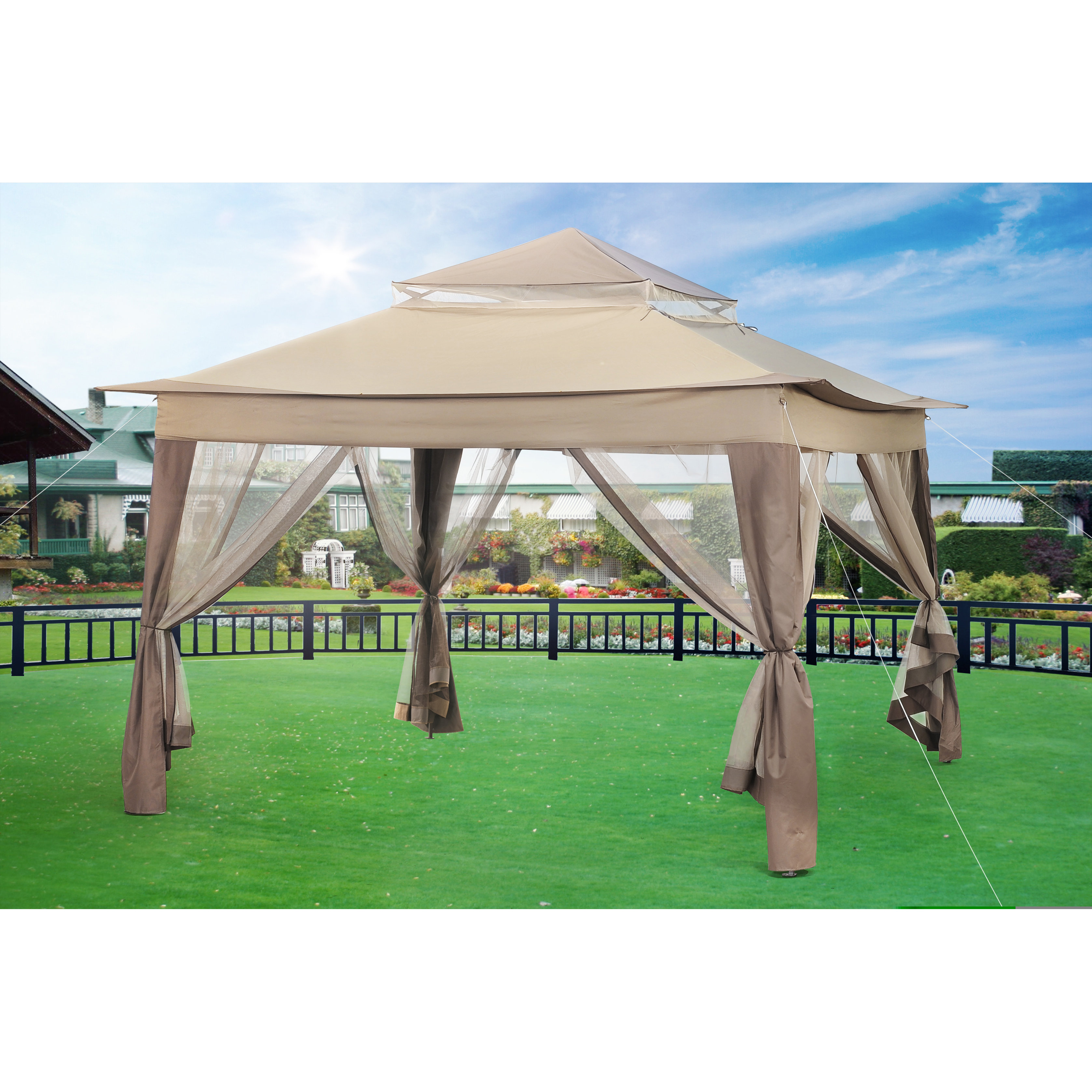 Sunjoy 10 Ft. W x 10 Ft. D Metal Portable Gazebo & Reviews | Wayfair