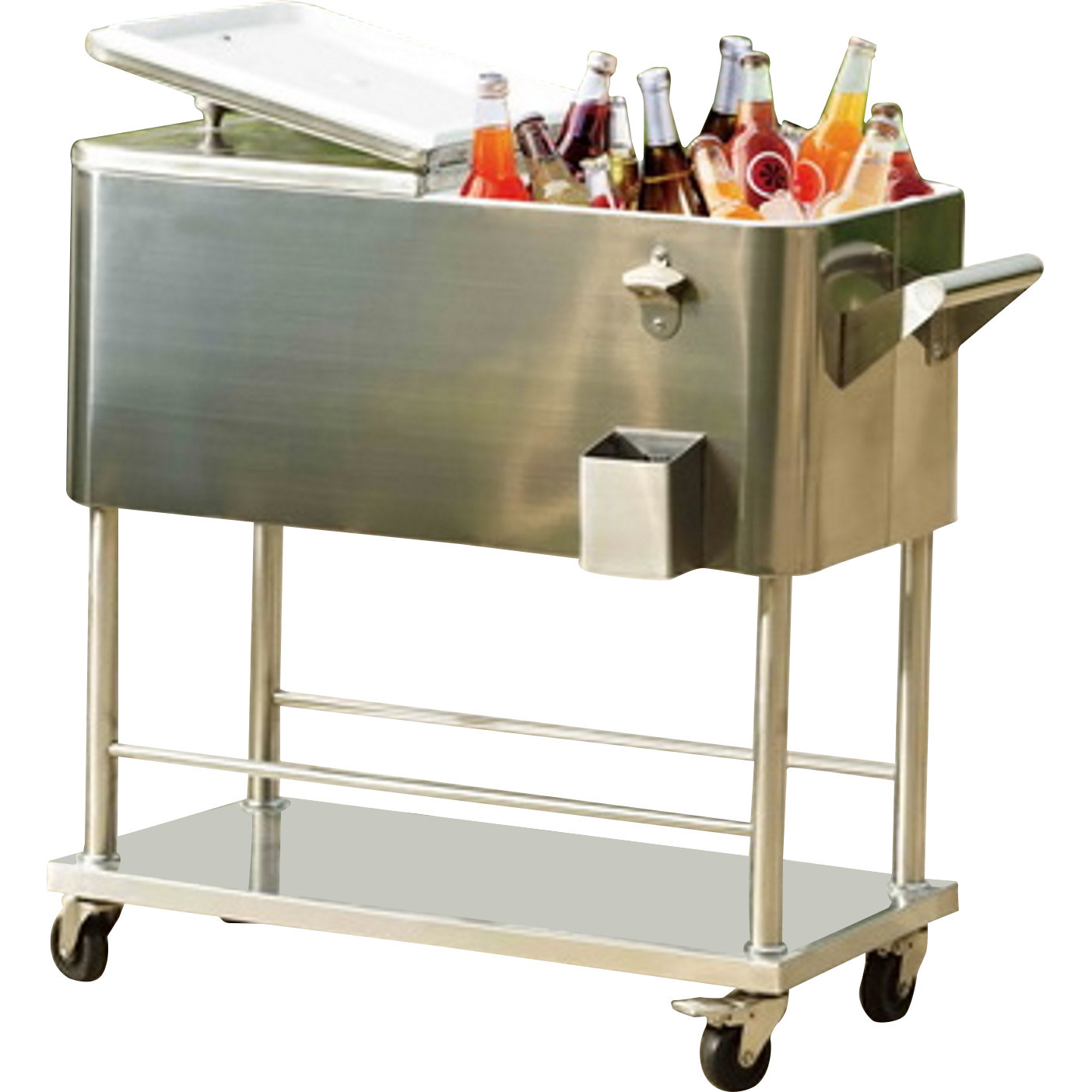 Sunjoy 80 Qt Grant Stainless Steel Cooler Reviews Wayfair Sunjoy 80 Qt Grant Stainless Steel Cooler