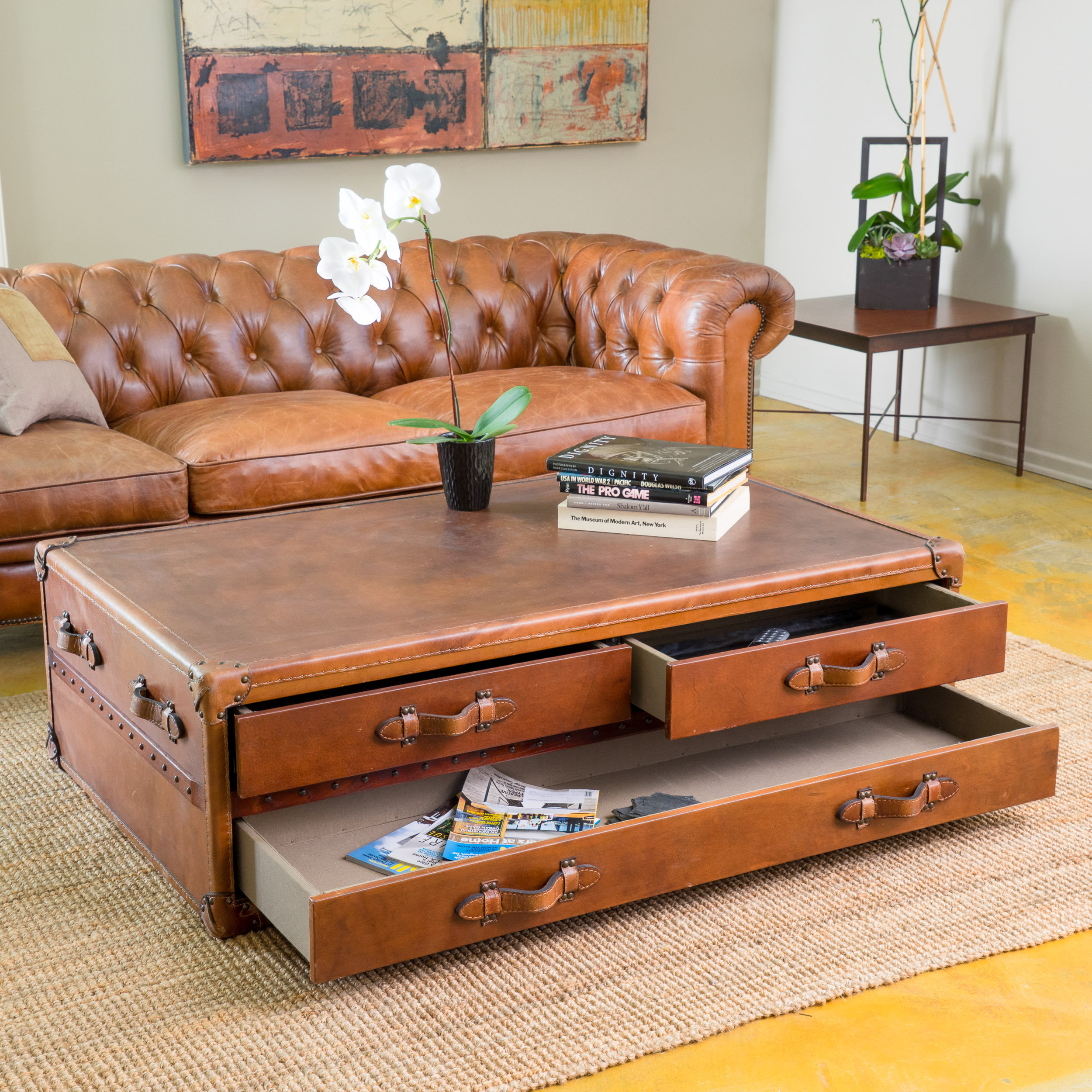 Home Loft Concepts Clairemont Tufted Leather Sofa Wayfair