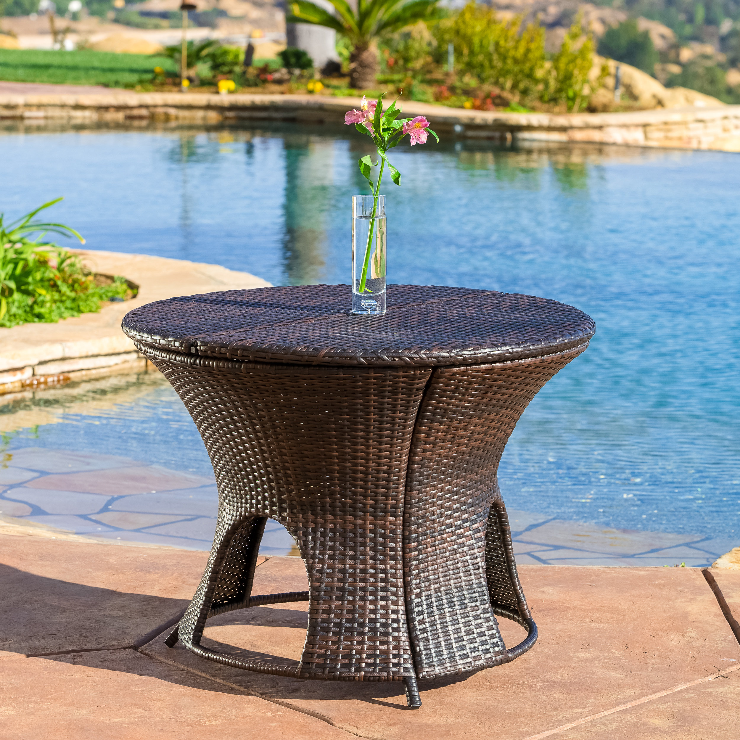 Home Loft Concepts Stephen Wicker Outdoor Round Storage Table Home Loft Concepts Stephen Wicker Outdoor Round Storage Table