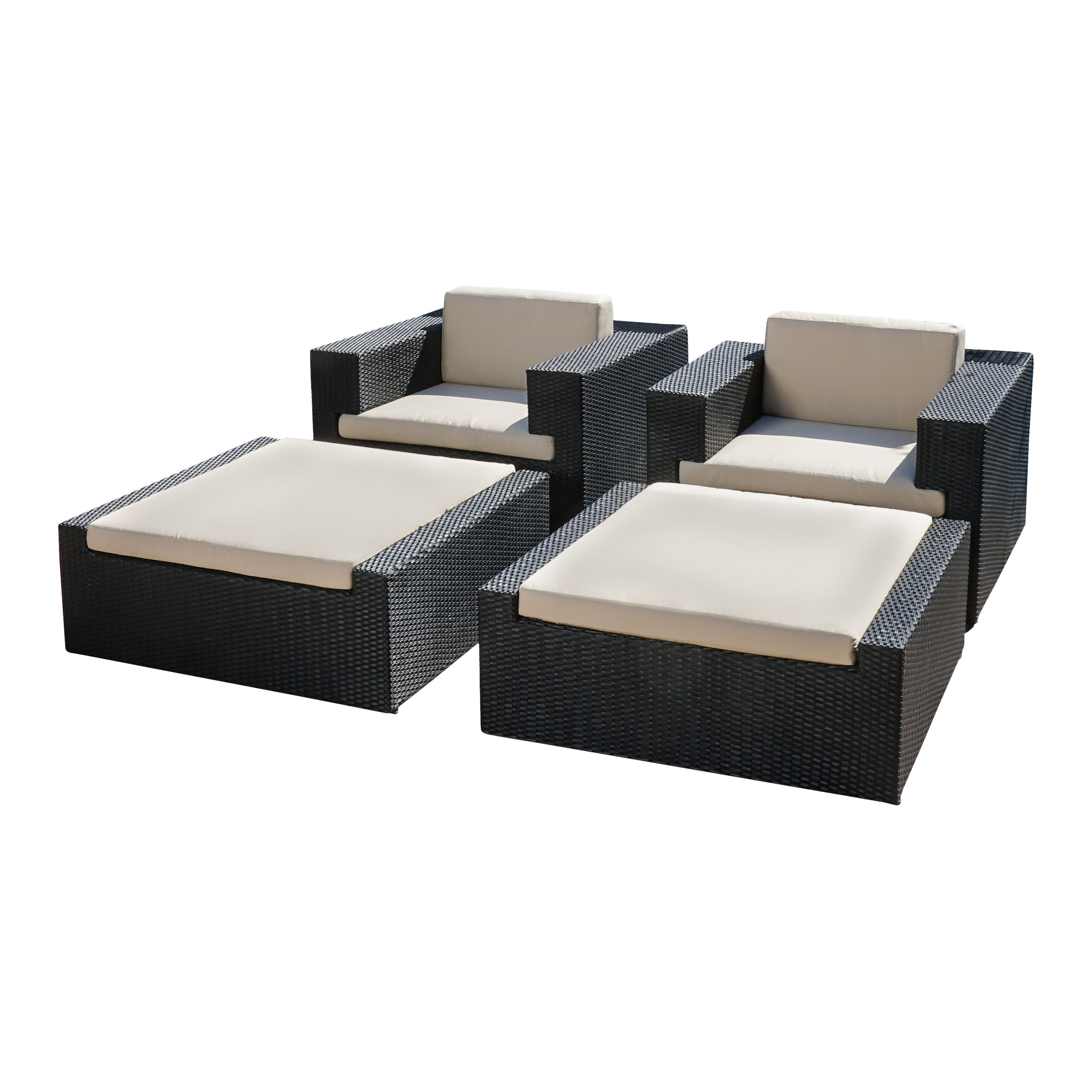 Home Loft Concepts Ventura 4 Piece Lounge Chair Set with Cushions & Reviews | Wayfair