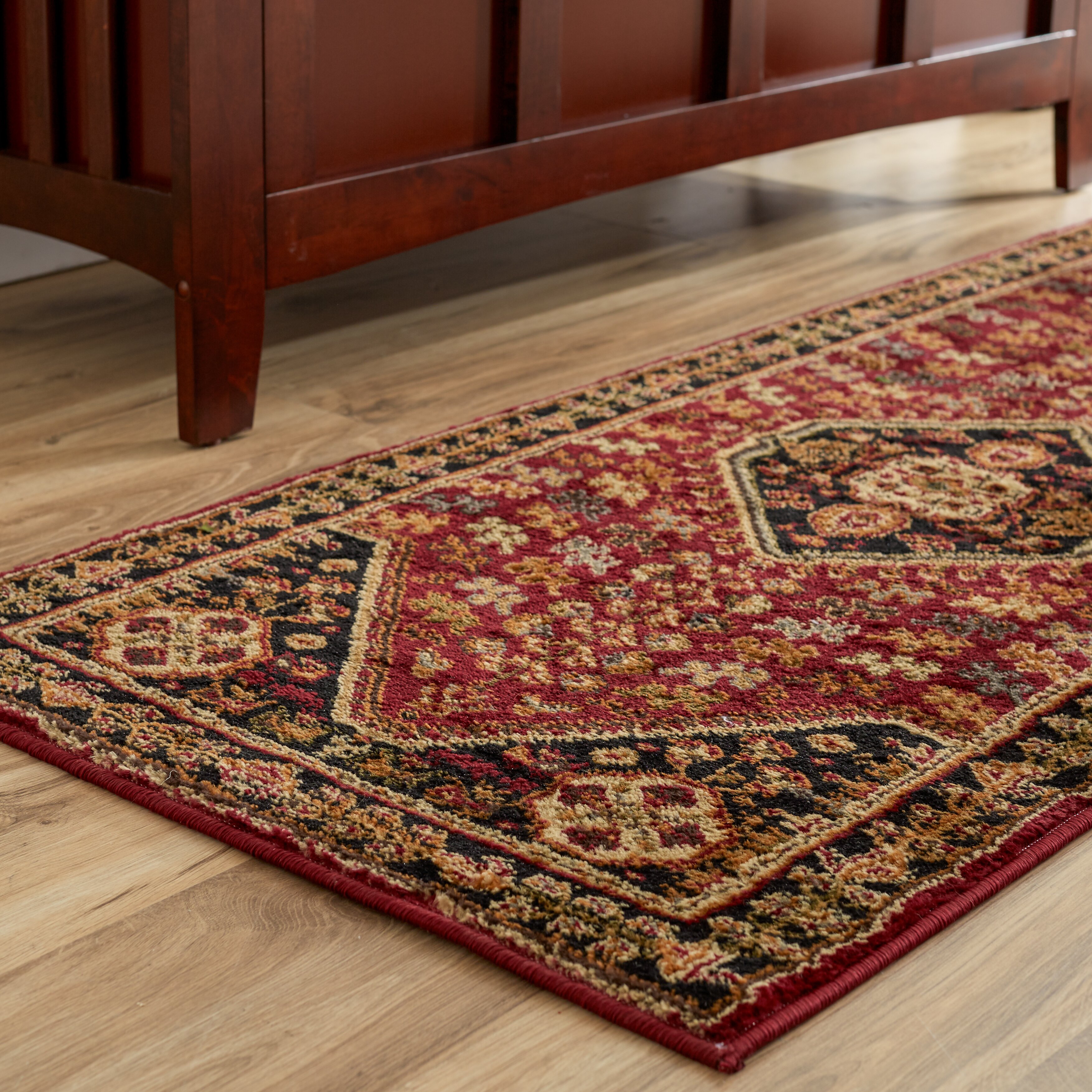 Andover Mills Leland Red and Black Area Rug & Reviews | Wayfair - Andover Mills® Leland Red and Black Area Rug