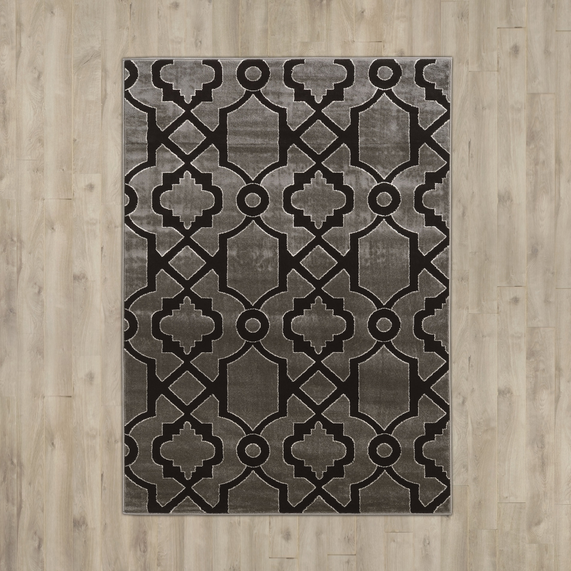 Andover Mills Alica Geo Gray/Black Area Rug & Reviews Wayfair