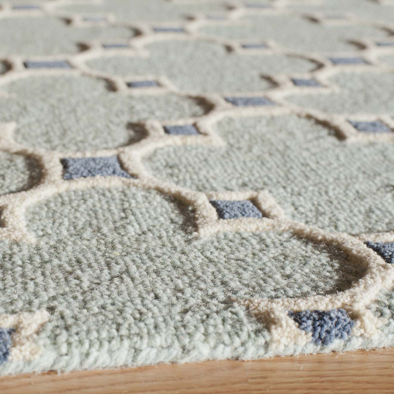 Winola Blue Geometric Wool HandTufted Area Rug & Reviews Joss & Main