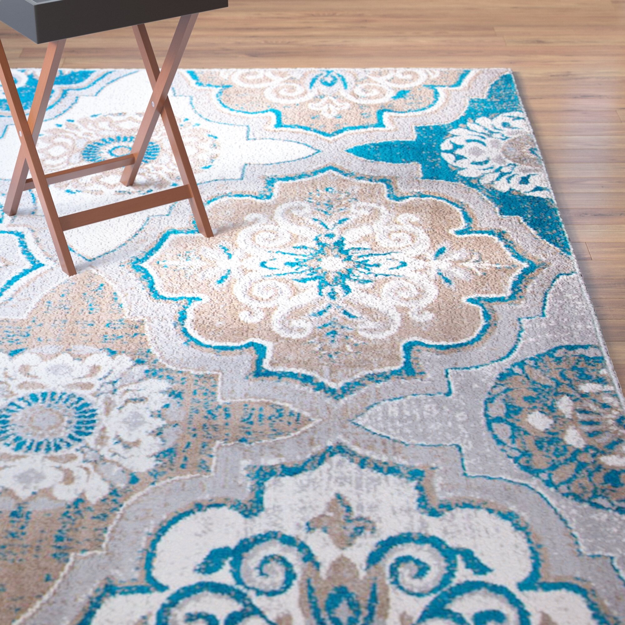 Andover Mills Zella Bluebrown Area Rug And Reviews Wayfair 4739