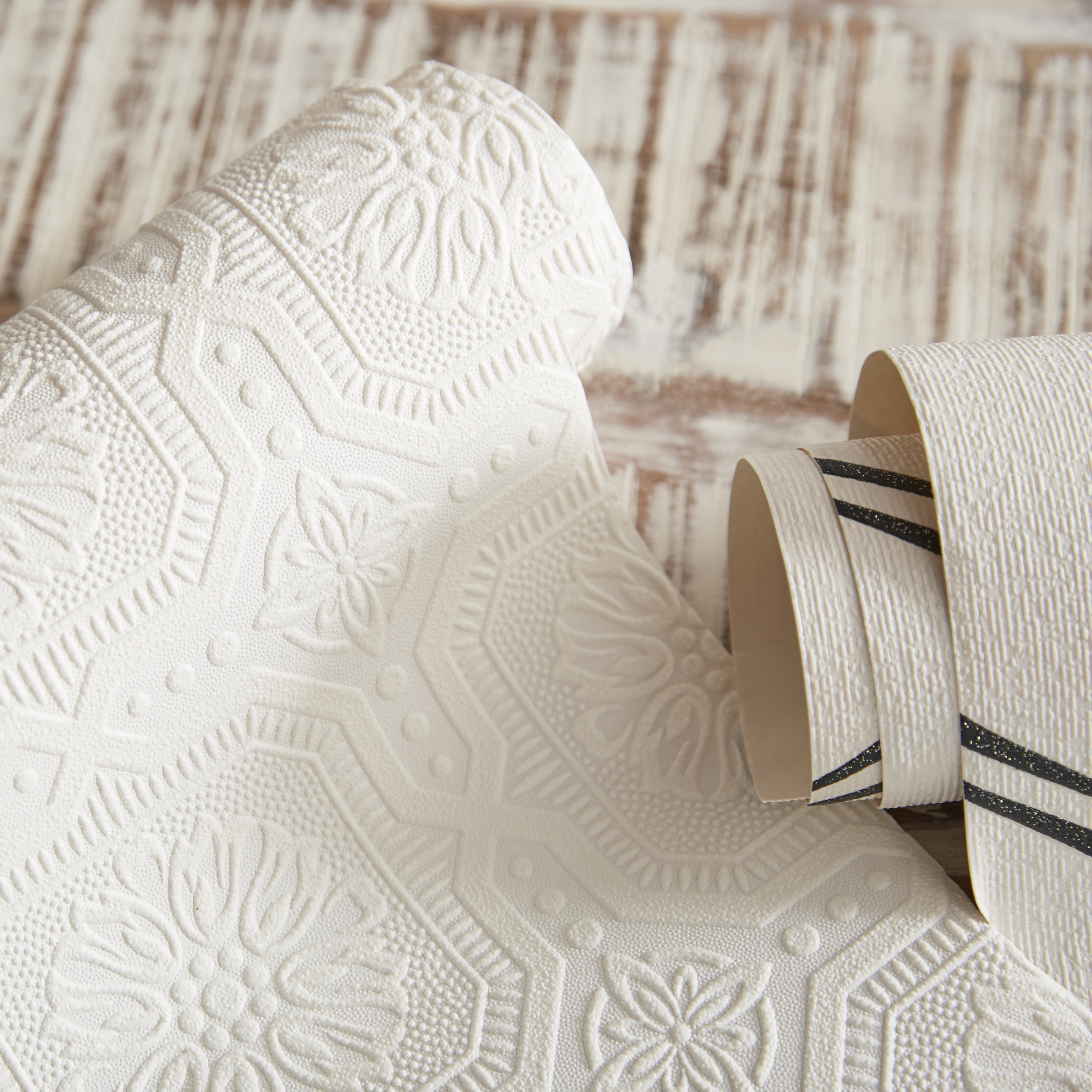 Graham & Brown Paintable 33' x 20.5" Damask 3D Embossed Wallpaper