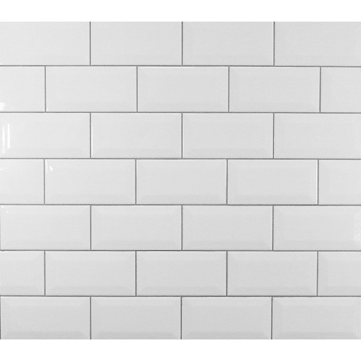 Classic Beveled Ceramic Subway Tile in White