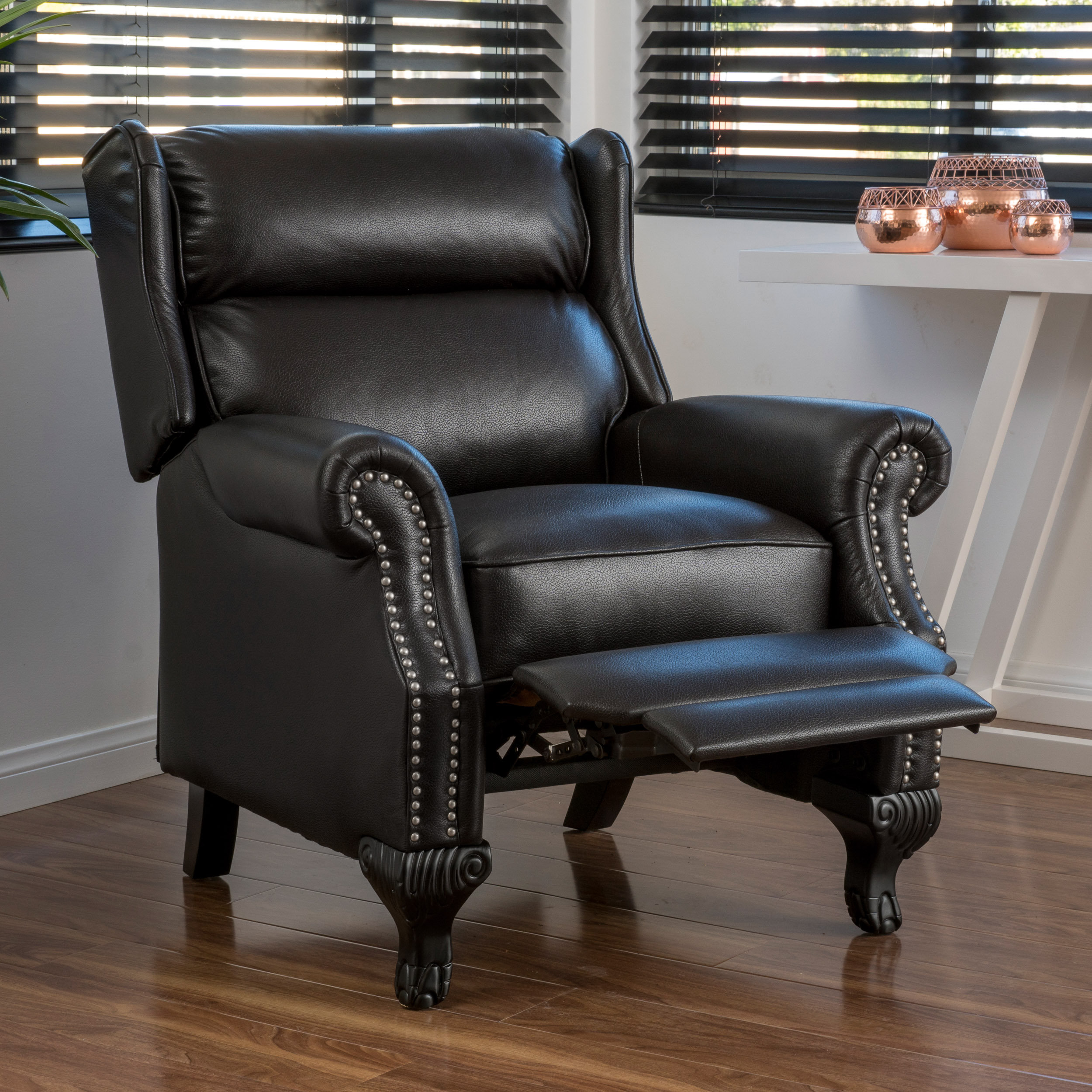 Three Posts Fremont Push Back PU Leather Recliner & Reviews Wayfair