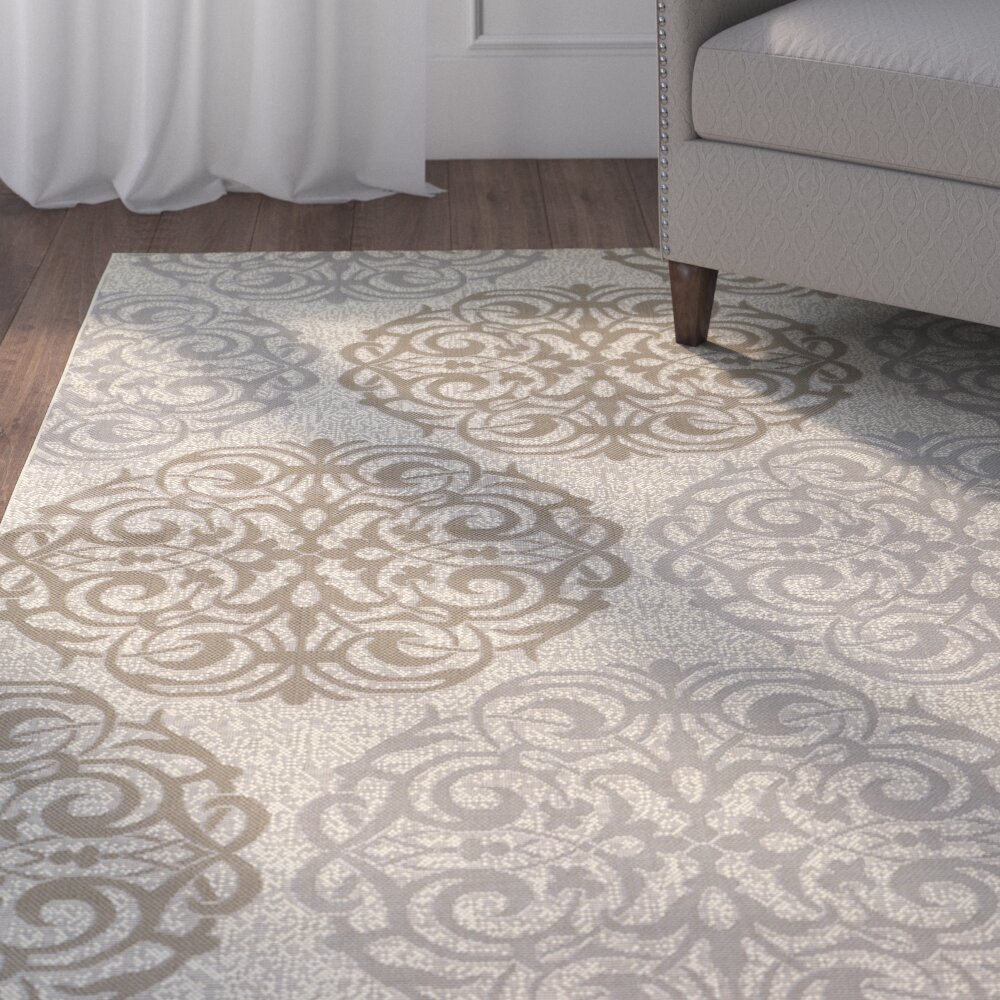 Three Posts Carriage Cream\/Sky Blue Indoor\/Outdoor Area Rug \u0026 Reviews  Wayfair.ca