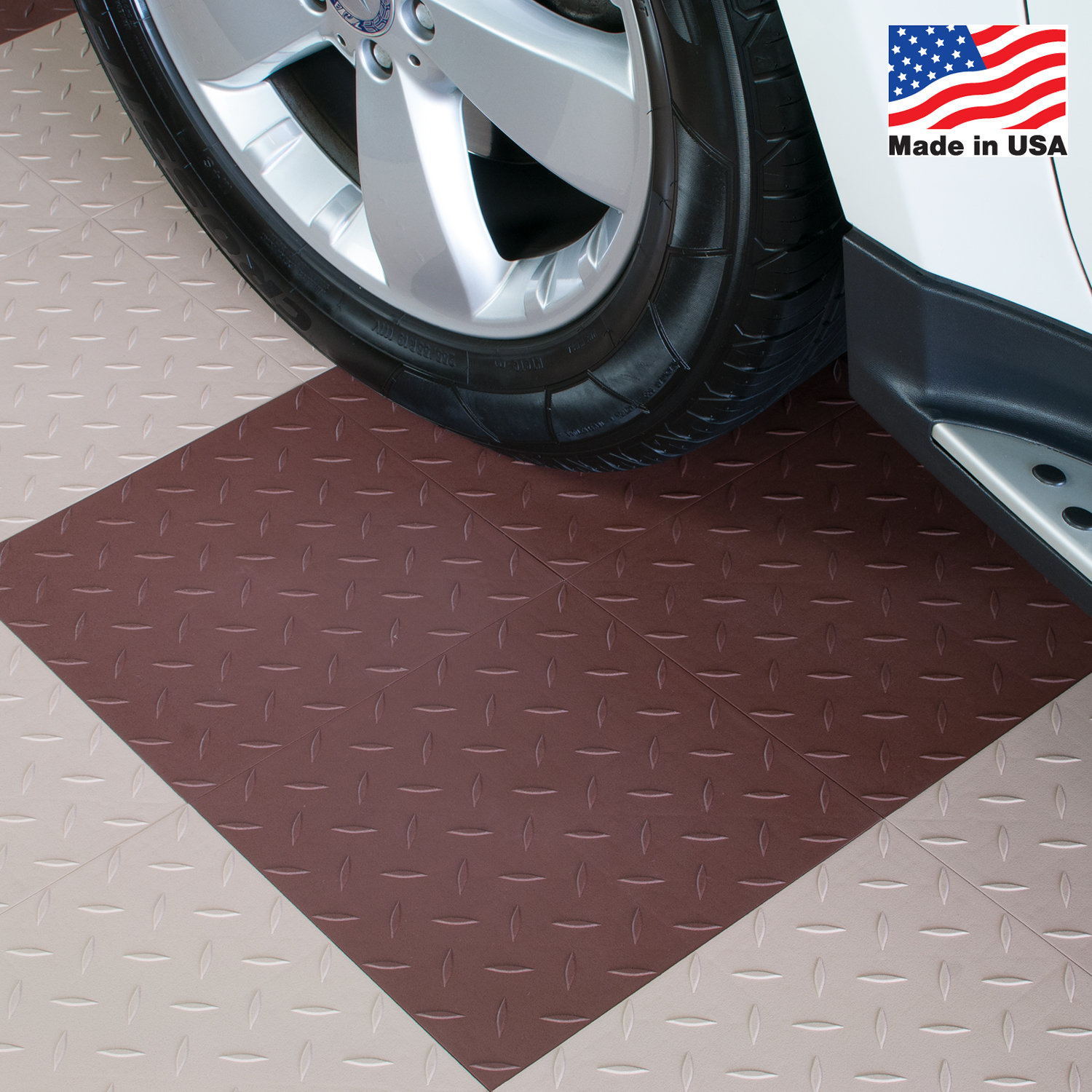 BlockTile 12" x 12" Garage Flooring Tile in Brown Wayfair
