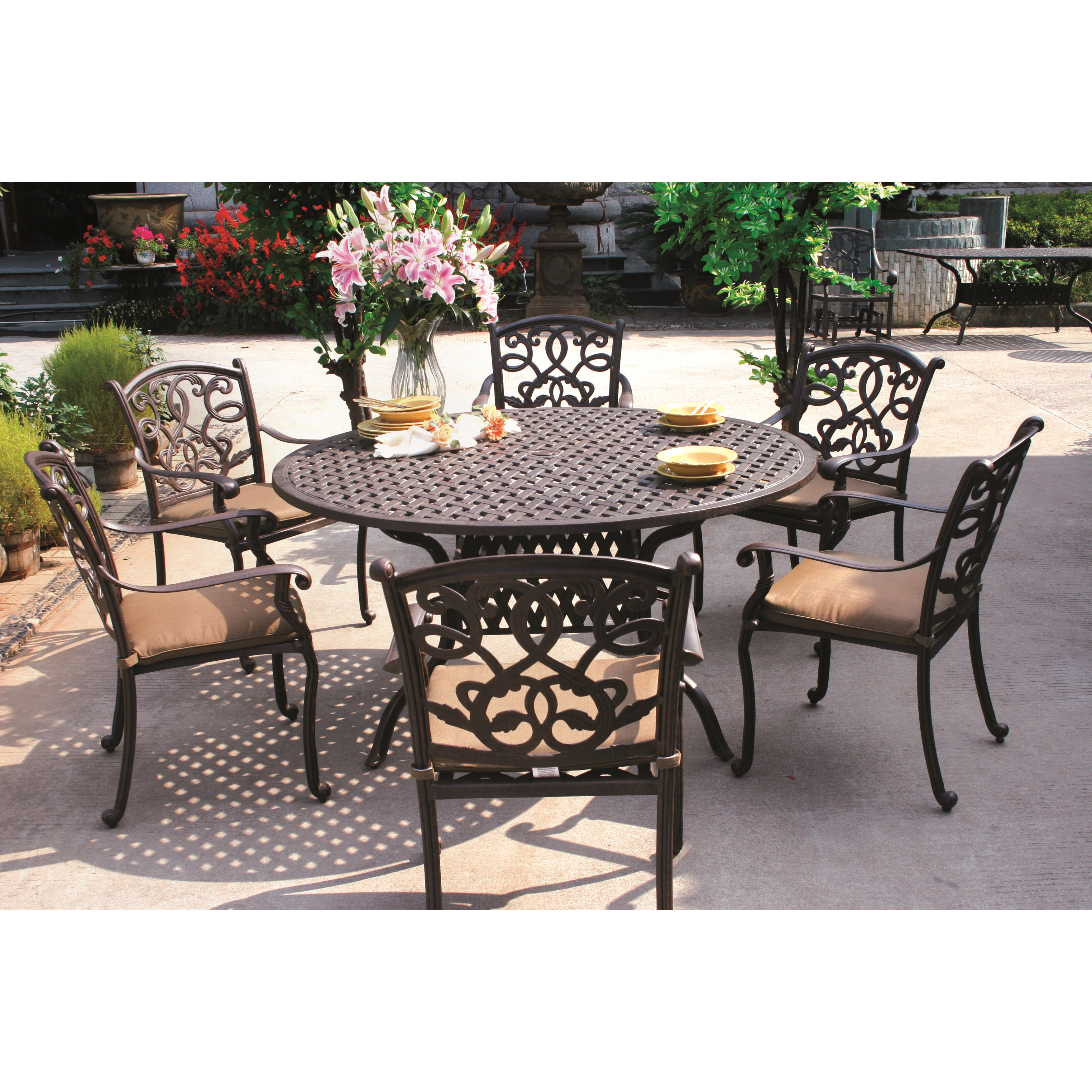 Darlee Santa Monica 7 Piece Dining Set With Cushions Wayfair Darlee Santa Monica 7 Piece Dining Set With Cushions