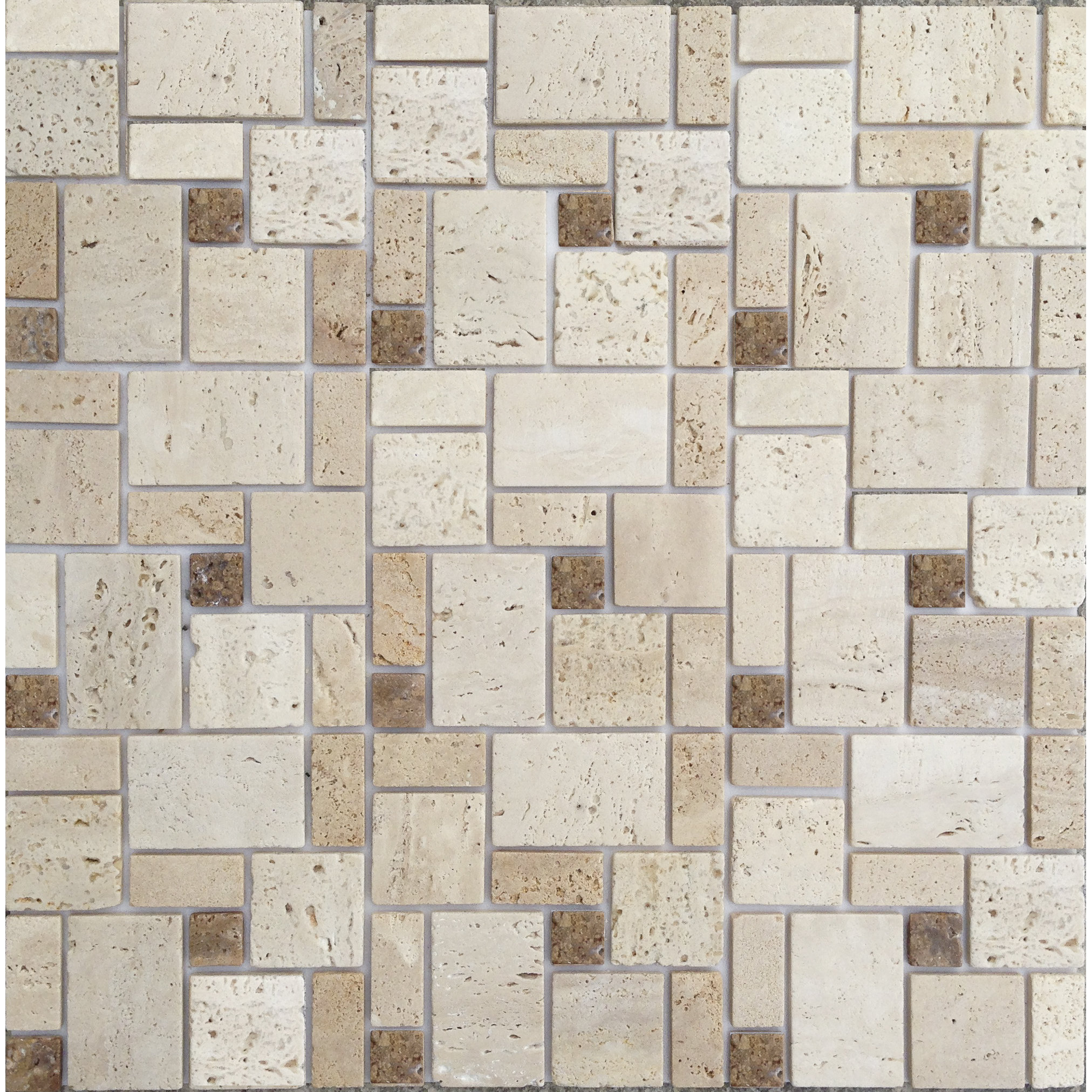 Instant Mosaic 12u0027u0027 x 12u0027u0027 Natural Stone Peel - Stick Mosaic