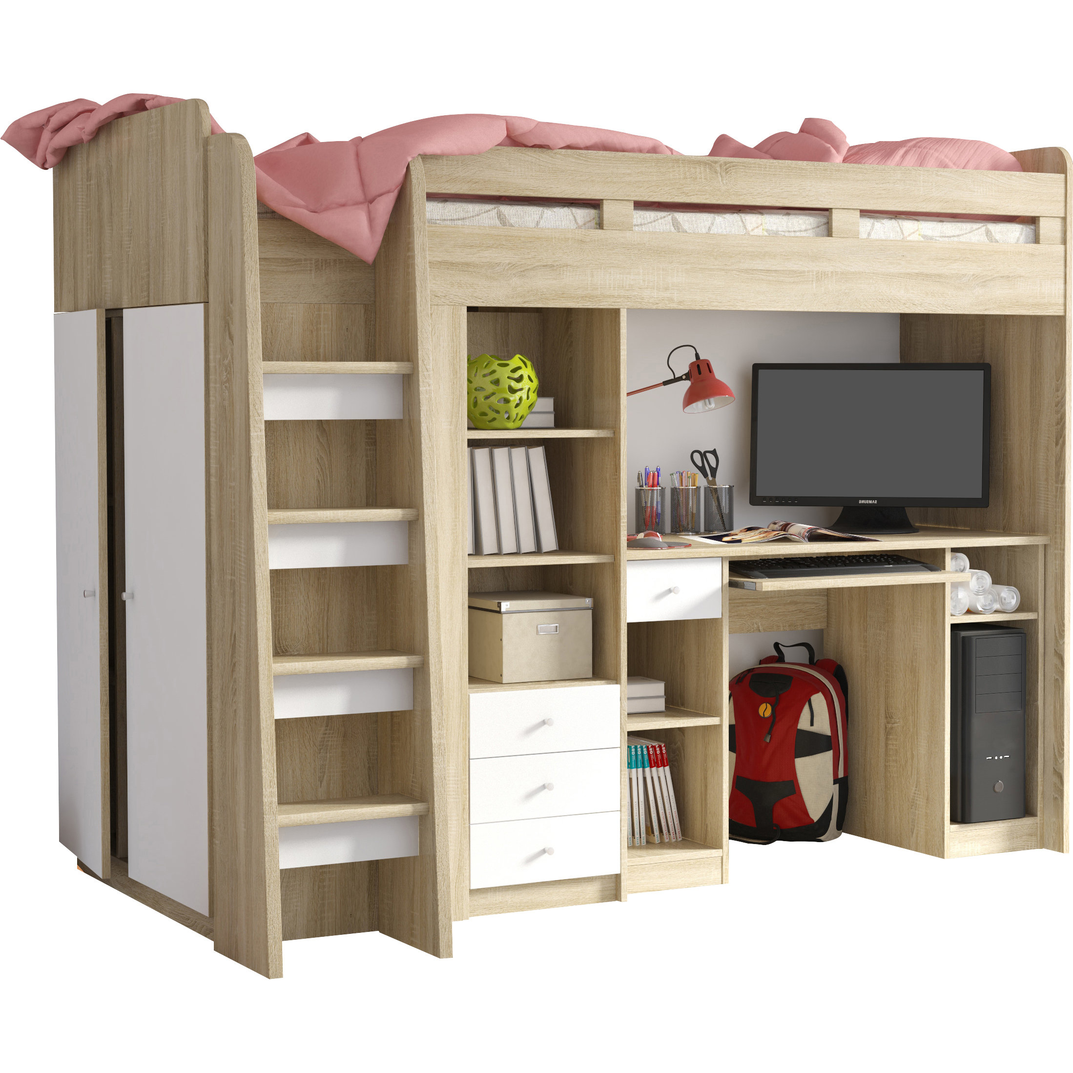 Home Etc Single High Sleeper Bed with Storage & Reviews Wayfair.co.uk